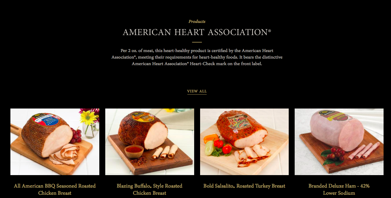 Boar's Head AHA stamp of approval! 480mg of sodium in their "lower sodium" deli ham (and 2 grams of sugar) per 2 oz serving. And the AHA is worried about coconut oil...