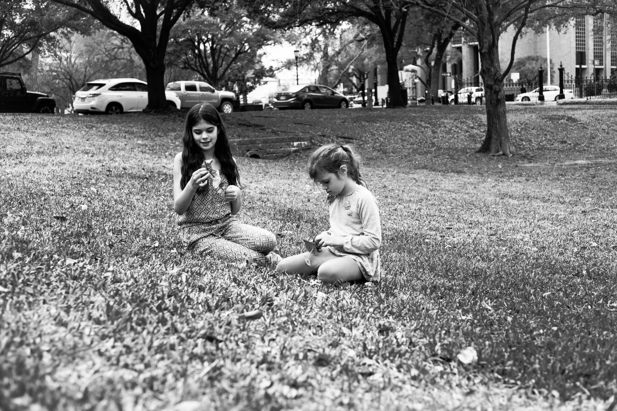  Two Girls Playing on the Capital grounds. Austin, Texas. 