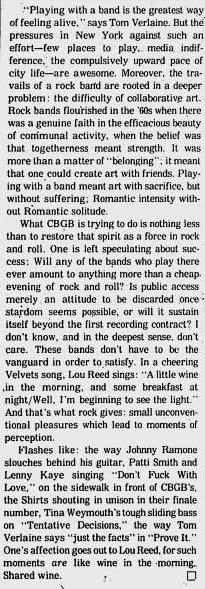 08-18-1975 Village Voice " A Conservative Impulse in the New Rock Underground" by James Wolcott Excerpt