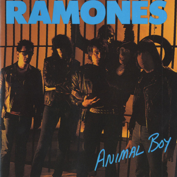 JOHNNY RAMONE GRADE: B- May 19 1986, Sire Records/Warner Brothers. "This would have worked if the production had been better, but the guitar doesn't even sound like me. This is also the album where Dee Dee and Joey wrote the song about Reagan's visit to Germany. Dee Dee was always leaning to the right. I don't know why he wrote that. I didn't want politics in the songs anyway. When I was in the Ramones, I never wanted it to be about politics. I spoke out once in a while. One time I told a college newspaper that Ronald Reagan wasn't conservative enough. I did it to get a reaction, just to irritate people" - Johnny Ramone, from his book Commando . Buy Animal Boy HERE Side one 1."Somebody Put Something in My Drink" 2."Animal Boy" 3."Love Kills" 4."Apeman Hop" 5."She Belongs to Me" 6."Crummy Stuff" Side two 7."My Brain Is Hanging Upside Down (Bonzo Goes to Bitburg)" 8."Mental Hell" 9."Eat That Rat" 10."Freak of Nature" 11."Hair of the Dog" 12."Something to Believe In"