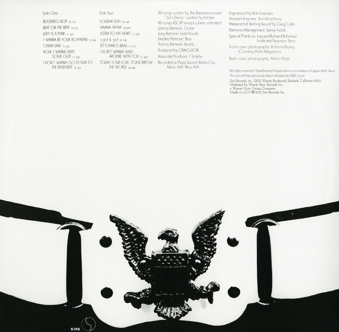 RAMONES BACK COVER