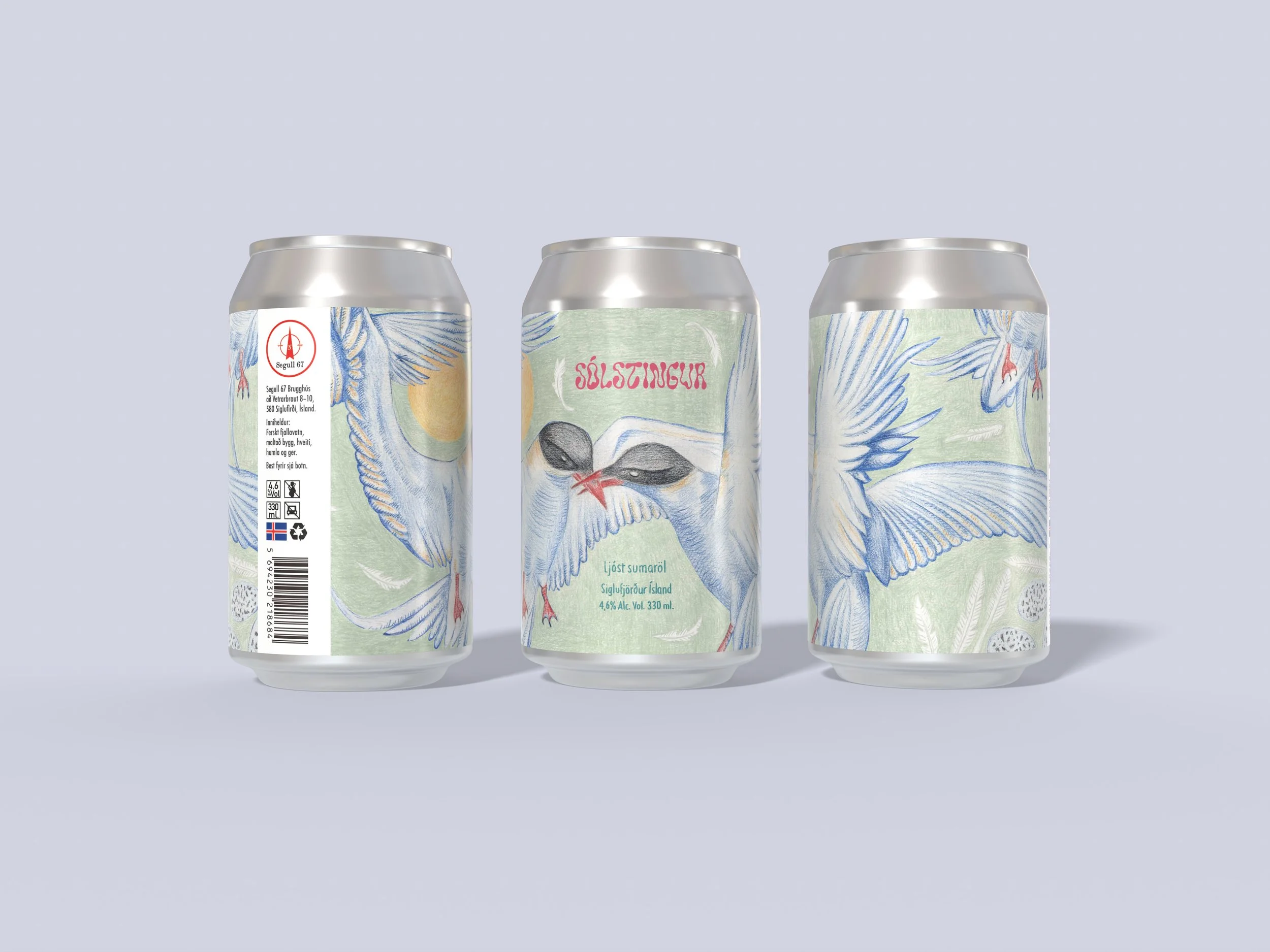 Beer Can Label for  Segull 67 Brugghús 