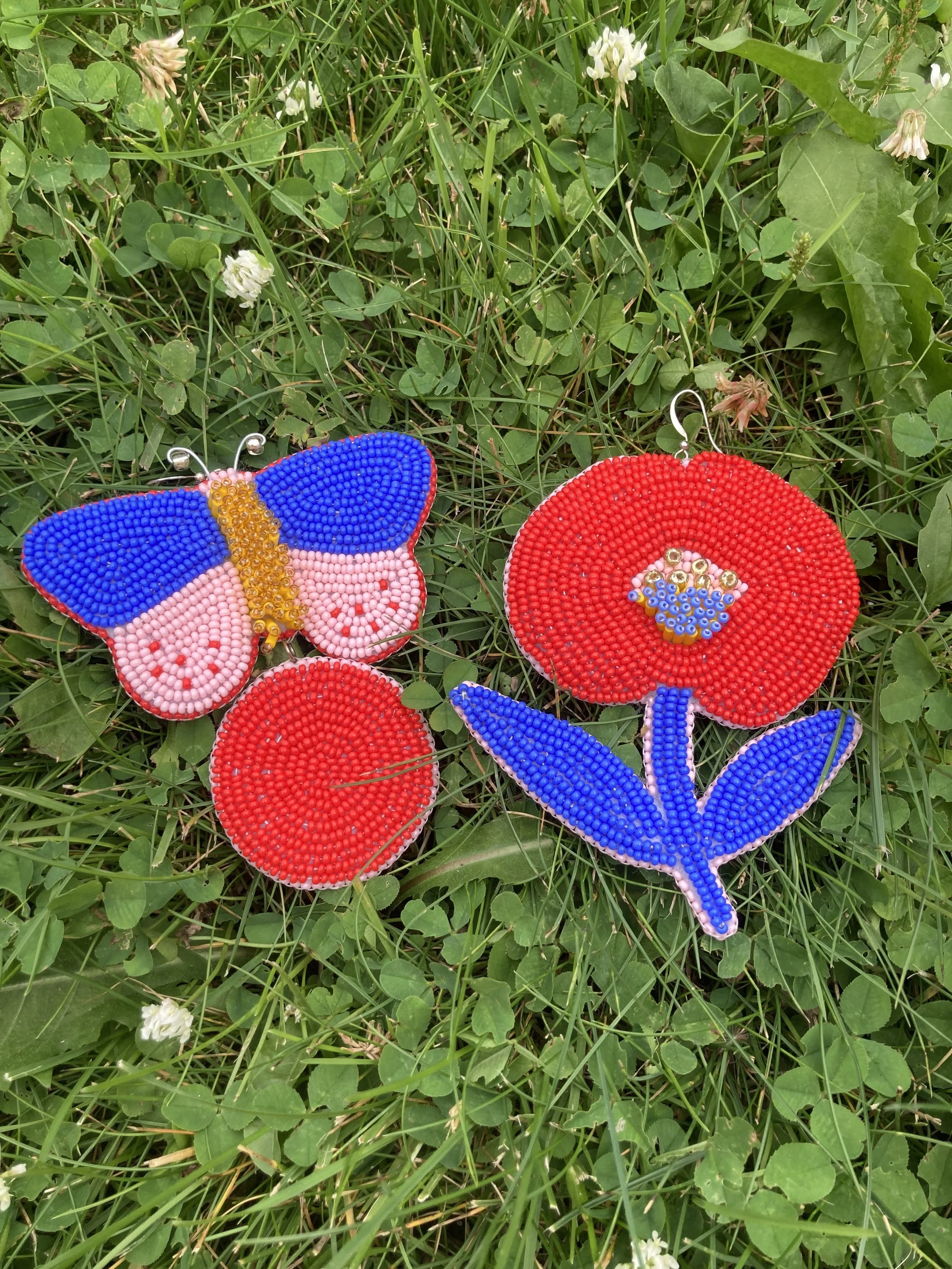 Moth + Moon Beaded Earrings
