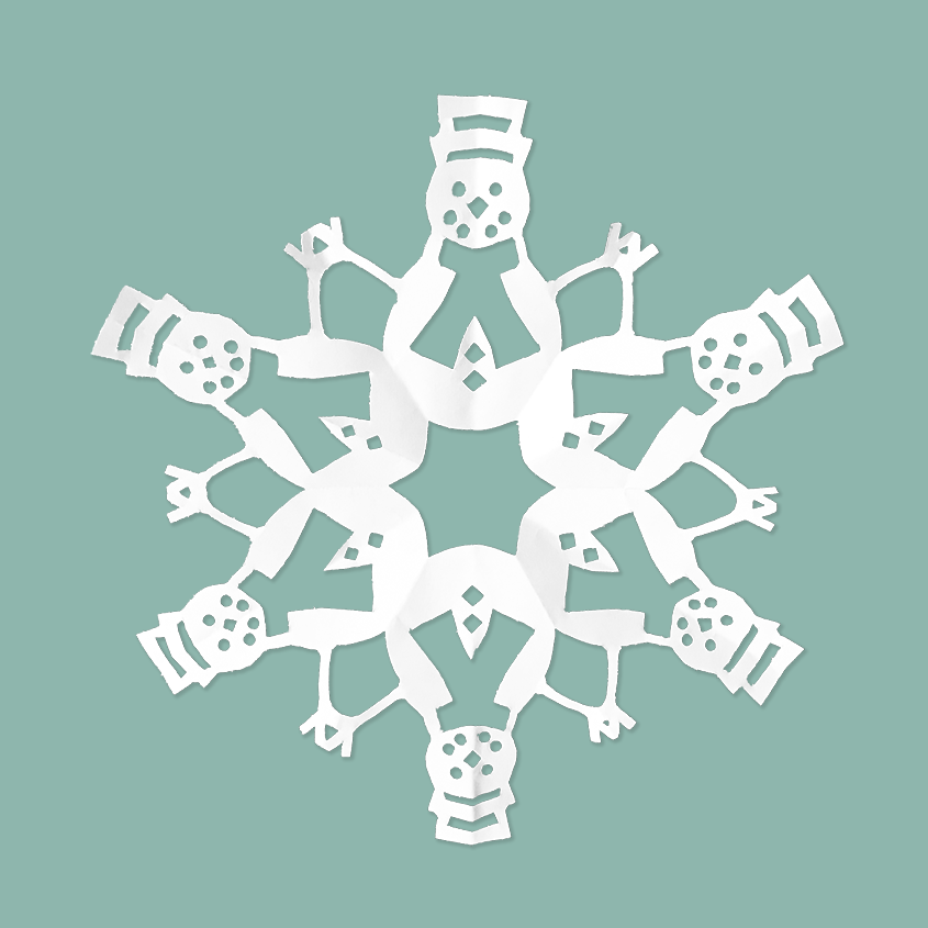 snowman pdf pattern paper snowflake art