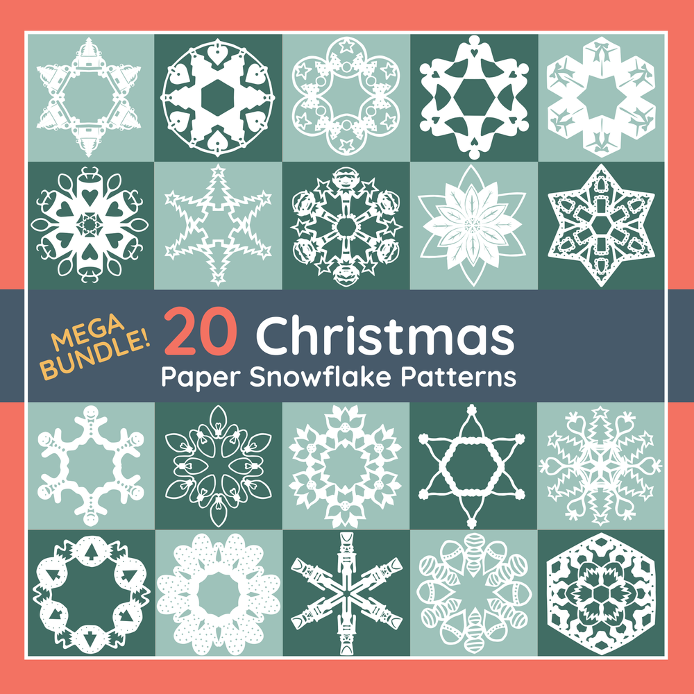 20 Paper Snowflake Patterns - Christmas Snowflake MEGA Bundle (PDF Pattern  Download) — Paper Snowflake Art