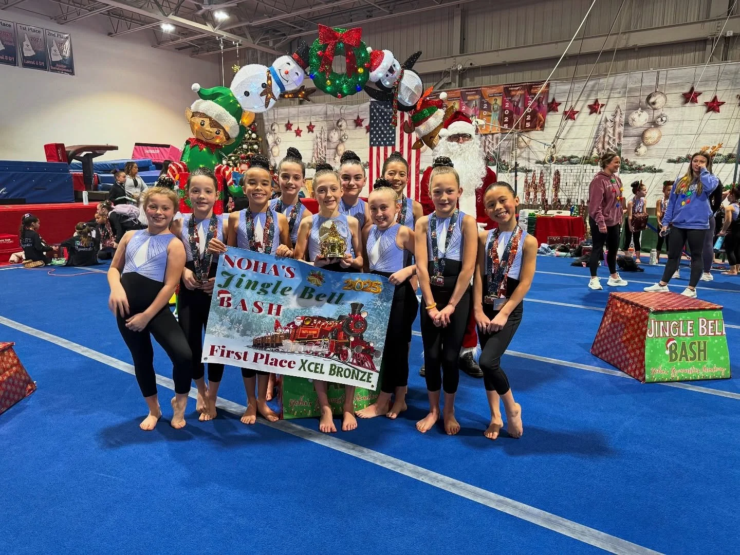 So, so many things to celebrate this weekend, but this right here deserves the spotlight 🌟

Congratulations to our 2025 Jingle Bell Bash Golden Christmas Globe CHAMPIONS!!! ❤️🏆💚

🏆 Xcel: Phantom Gymnastics, Bronze (114.8)

🏆 DEV Compulsory: Phan