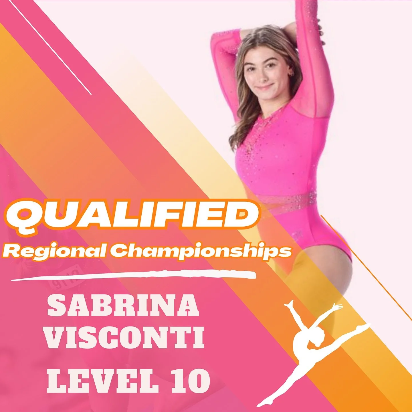 🏆 REGIONAL QUALIFIER 🏆

Congratulations to Level 10 SENIOR, Sabrina Visconti on qualifying to Regional Championships! 💖🧡