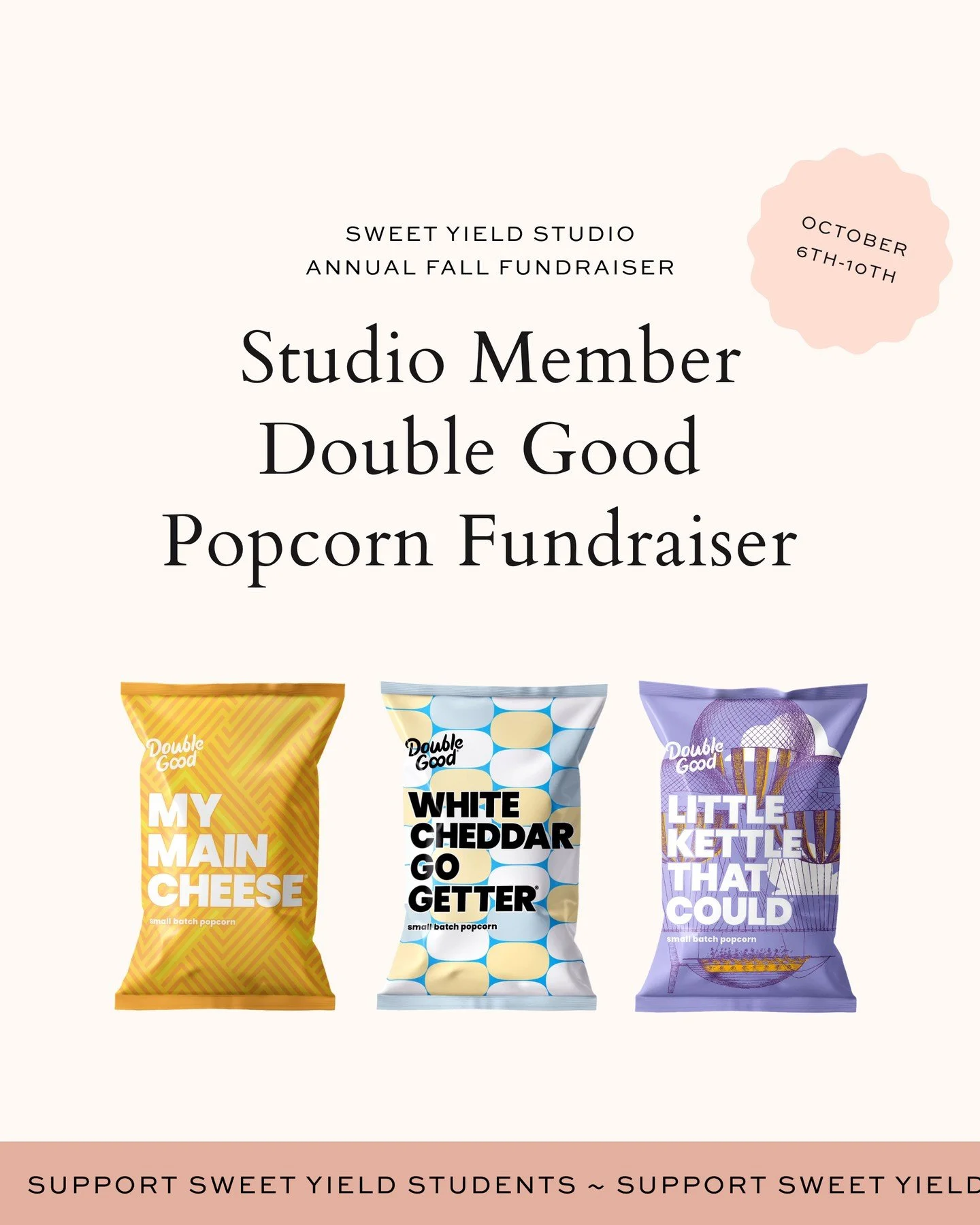🎉 Our Studio Member Fall Fundraiser kicks off Monday, Oct 6 at Noon CST and runs through Friday, Oct 10 at Noon CST!⁠
⁠
We&rsquo;re using the Double Good Popcorn app 🍿 for a 100% virtual fundraiser &mdash; and 50% of sales go directly to your dance