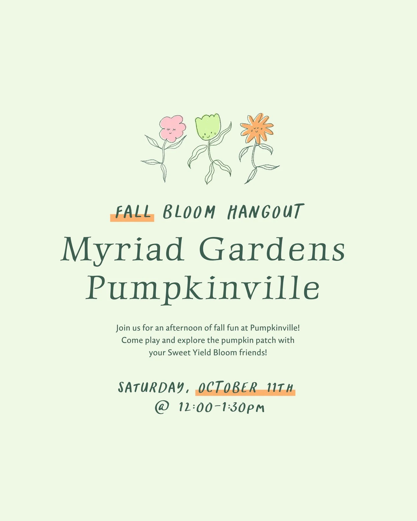 🎃🍂 Fall fun is calling! Join us for our Fall Bloom Hangout at Pumpkinville in Myriad Gardens &mdash; Saturday, Oct 11th from 12:00-1:30pm! 🌻✨⁠
⁠
We're inviting all our Bloom students and their siblings to soak up the autumn vibes, make memories, a