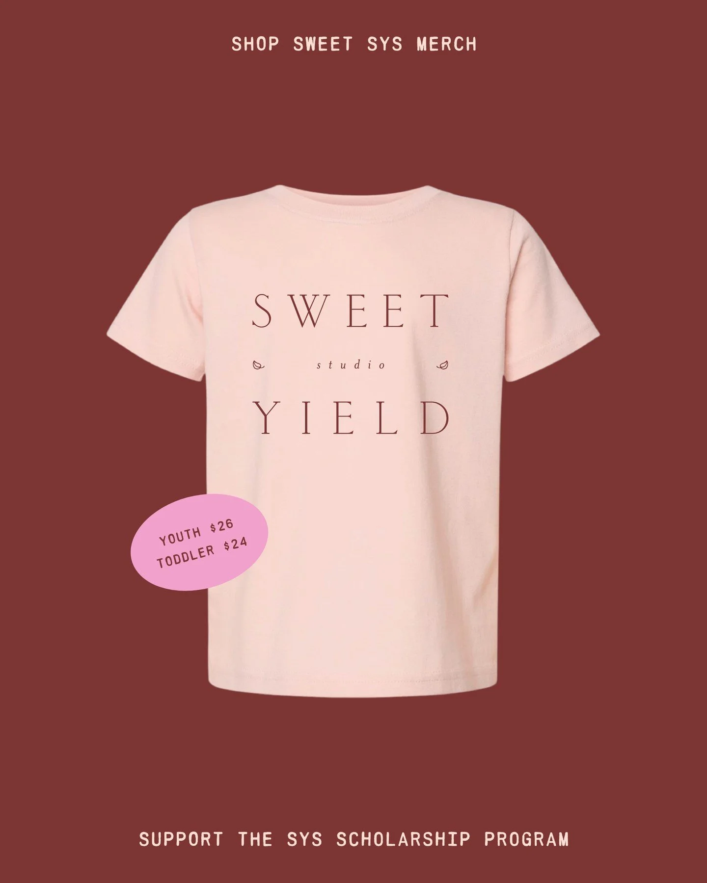 You asked and we heard you! 💕 NEW Youth &amp; Toddler SYS T-Shirt 🎉 Shop the full collection now through Nov 30th! 

Our 2025 Fall Fundraising Apparel Shop supports the Sweet Yield Scholarship Program.⁠ Every purchase in this collection directly fu