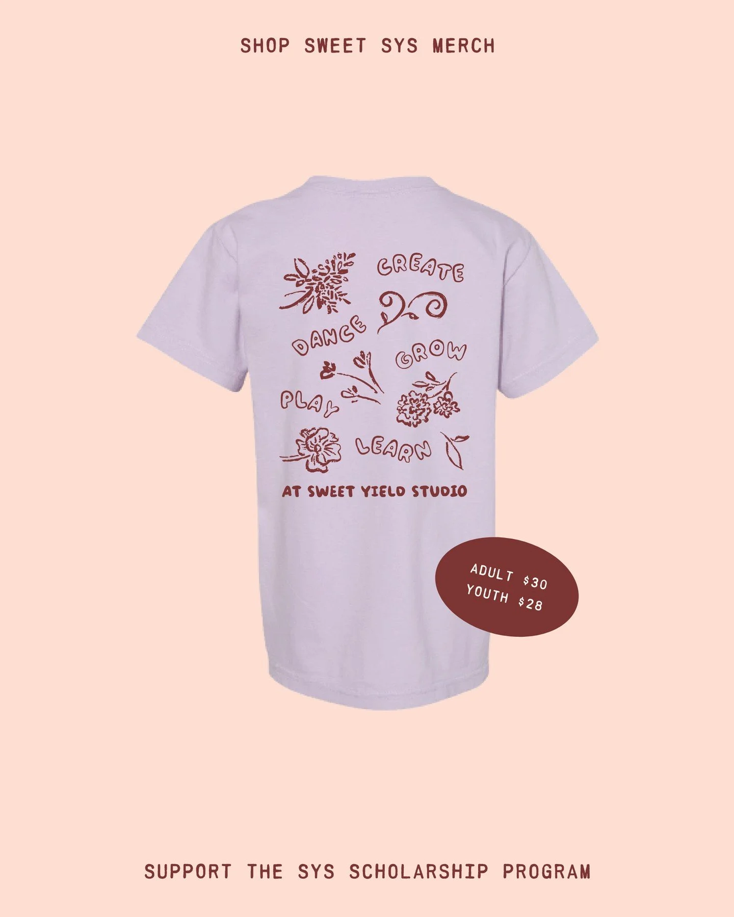 ✨Limited Edition✨ SYS 2025-2026 Season T-Shirt 🌸👏 Shop the full collection THIS WEEK ONLY - online story is open now through Nov 30th! ⁠
⁠
Our 2025 Fall Fundraising Apparel Shop supports the Sweet Yield Scholarship Program.⁠ Every purchase in this 