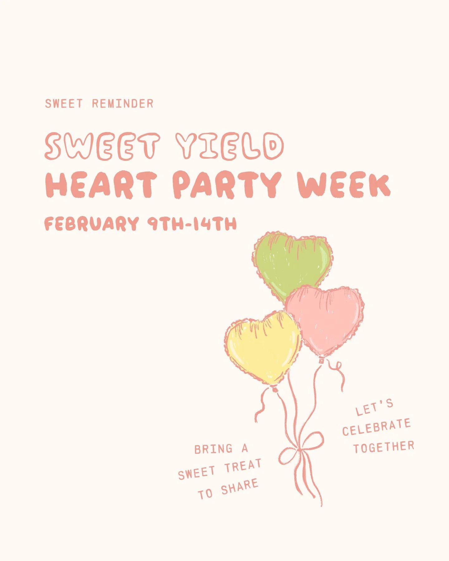 This week is Heart Party Week at the Studio! 💌💗🍬 Bring a sweet treat to share with your class and let's celebrate this love-filled season together!