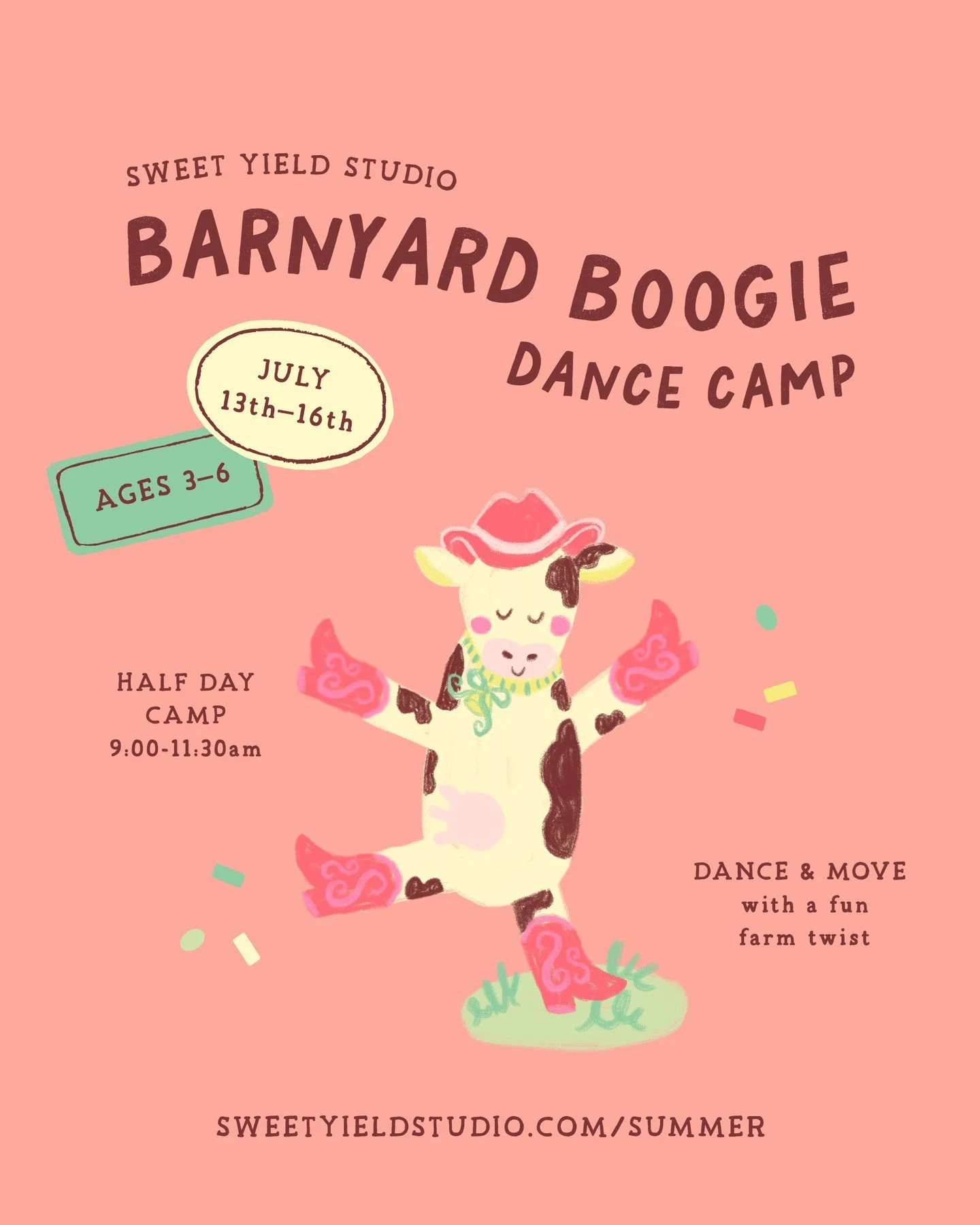 Kick up your heels and join the fun at Barnyard Boogie Dance Camp! 🤠🐄🎶⁠
⁠
Join us for a boot-scootin&rsquo; week of hip-hop, jazz, and barnyard adventures. Dancers will groove to farmyard beats, move with their favorite animal friends, and let the