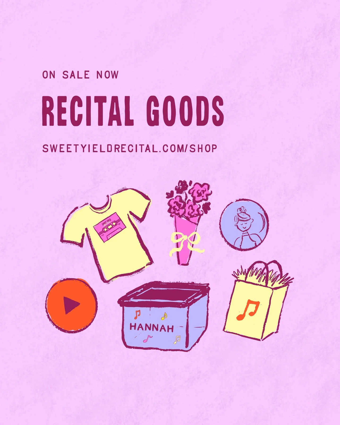 Mix up some extra magic this Spring Recital! 🎶📼🎤🎧✨ Our Recital Goods are available on our Sweet Yield Recital Website. ⁠
⁠
Pre-Order Your: ⁠
💛 Recital T-Shirts [Order by April 21st at Noon]⁠
🌸 Recital Flowers [Order by April 24th]⁠
🛍 Recital M