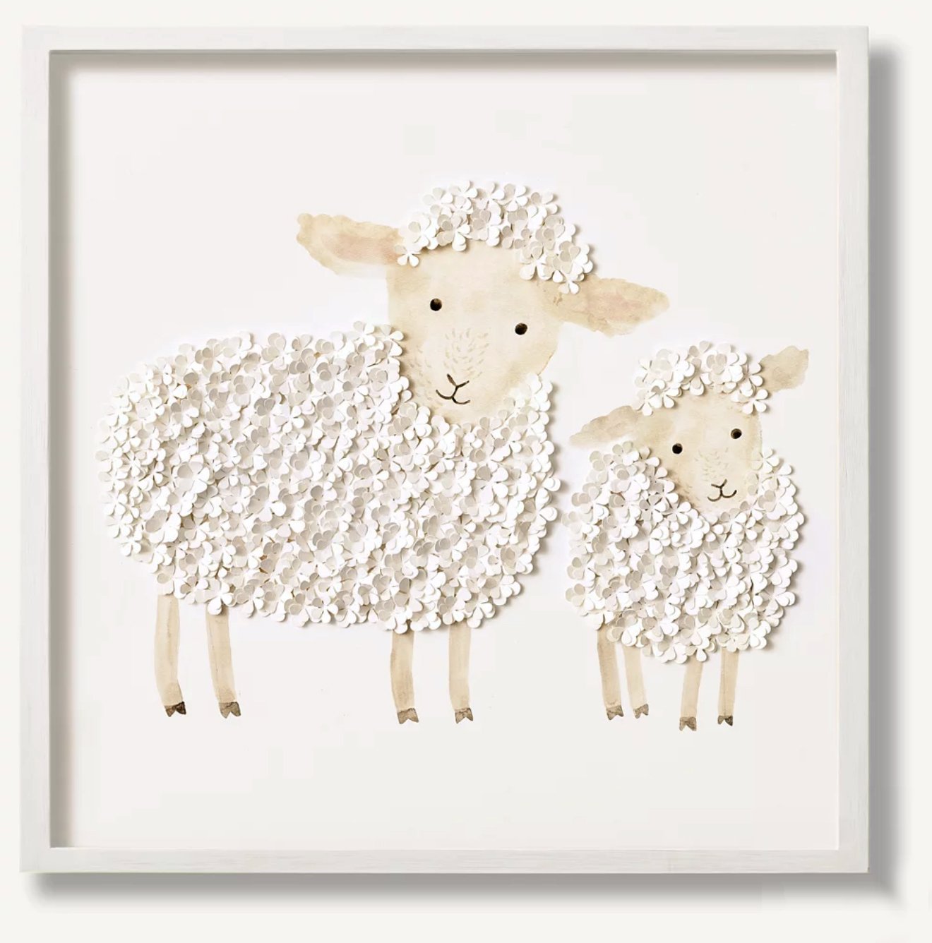 Cut Paper Animal Family Art- Sheep