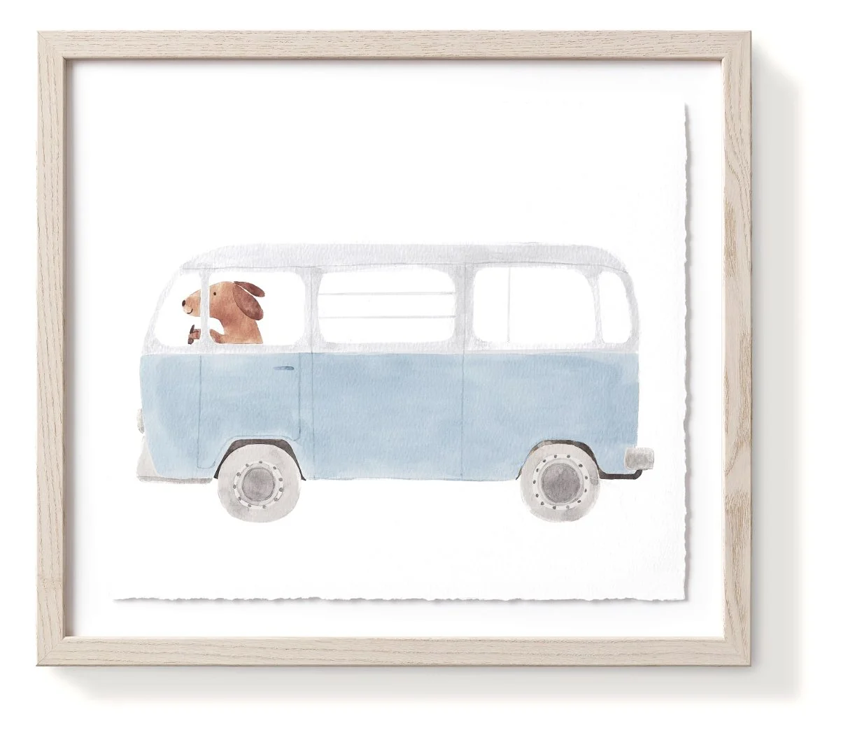 Watercolor Animal Transportation Art- Dog