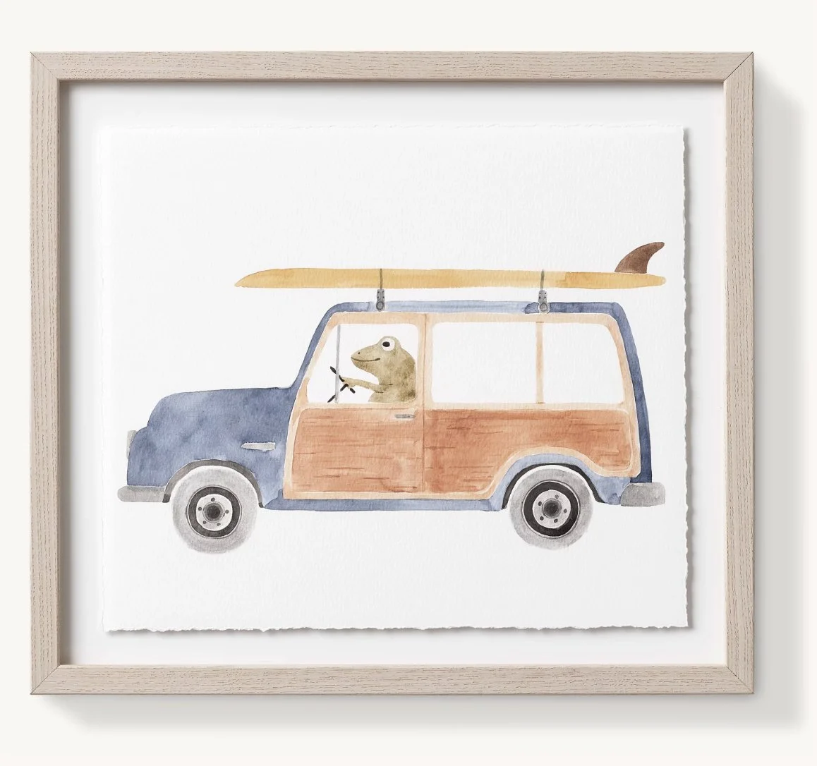 Watercolor Animal Transportation Art- Frog