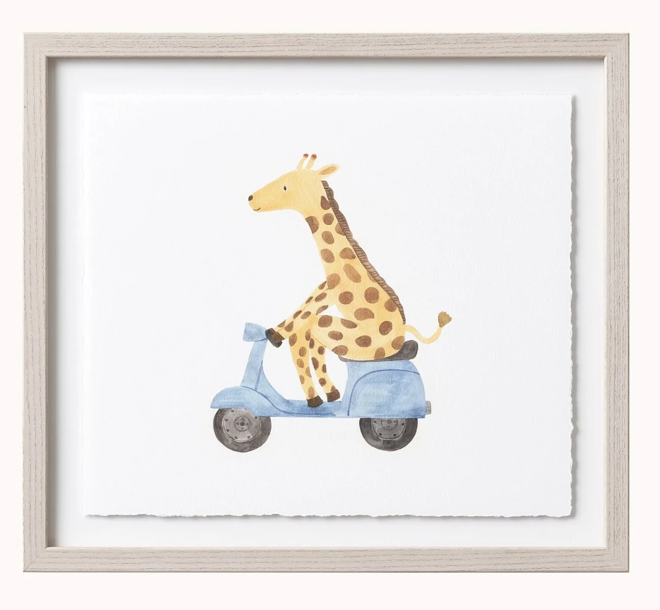 Watercolor Animal Transportation Art- Giraffe