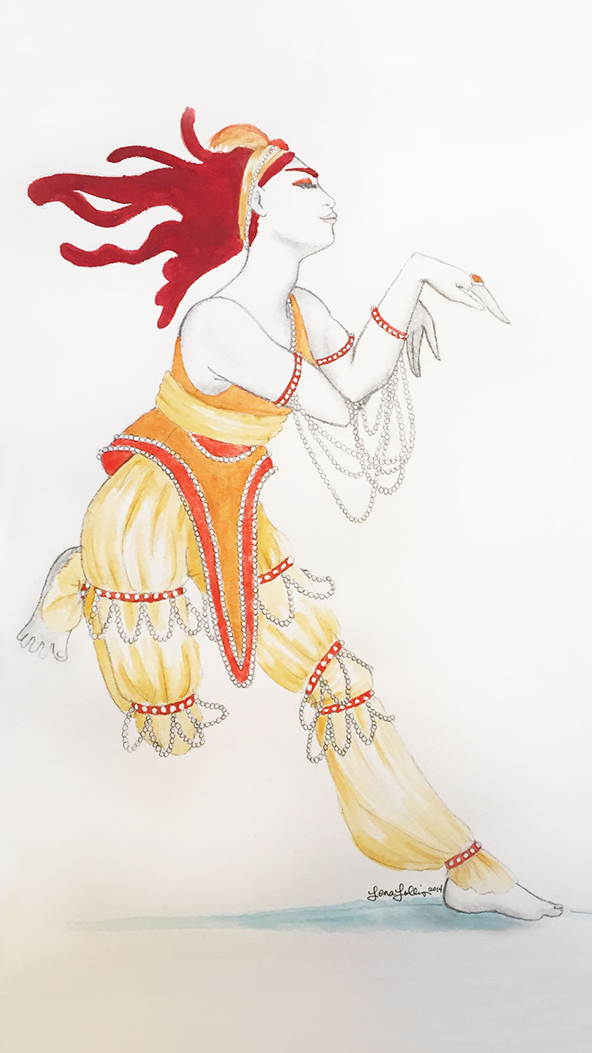 Dancer in the style of Lèon Bakst 