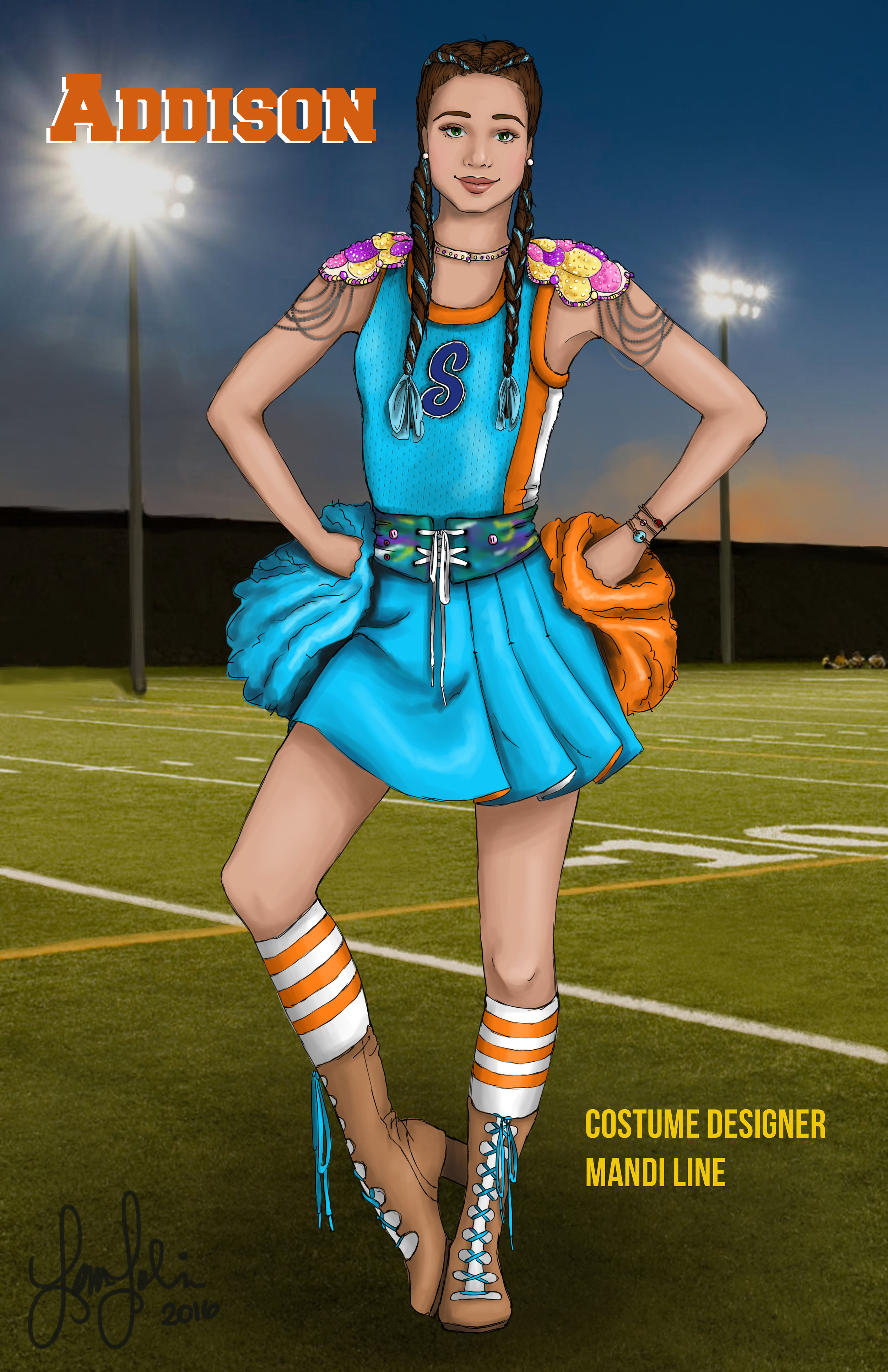 "Addison - Cheer Concept" for Wonderful World, Costume Designer Mandi Line