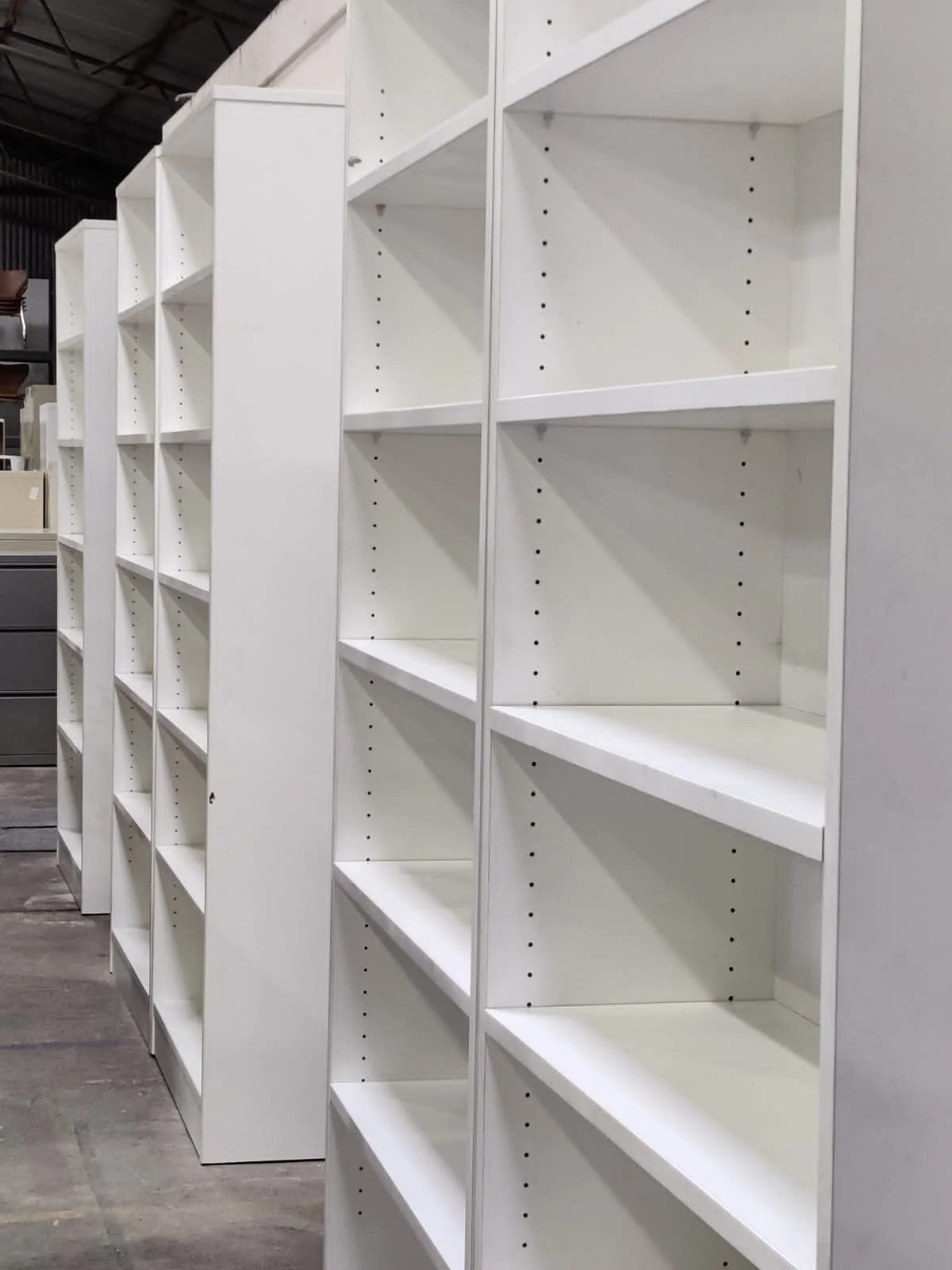 Single Column White Bookcases