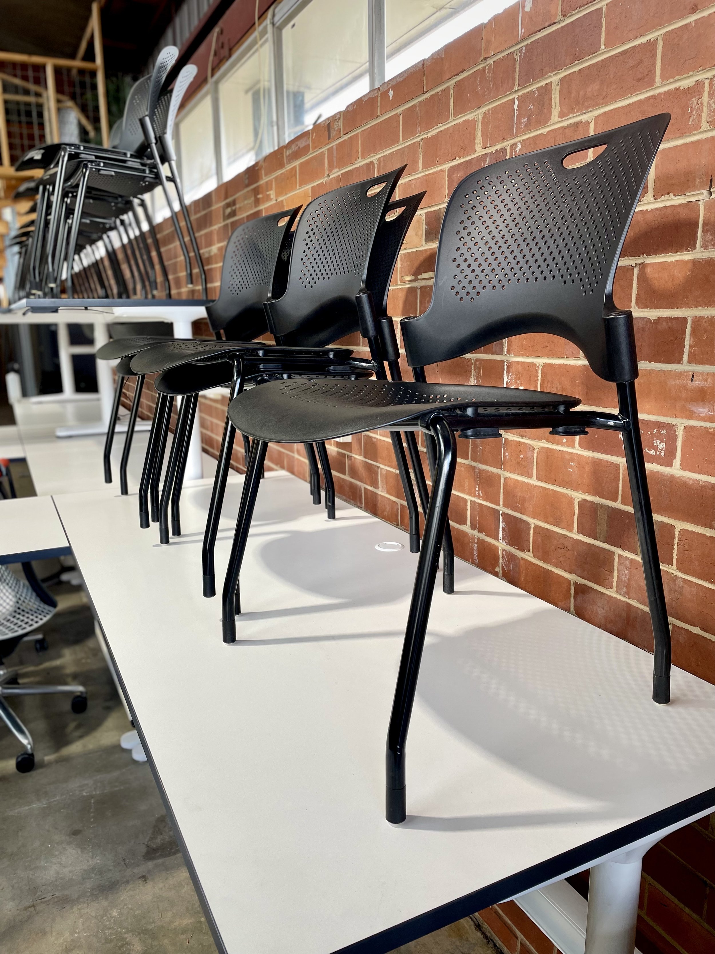 Herman Miller Caper Stackable Chairs in Black