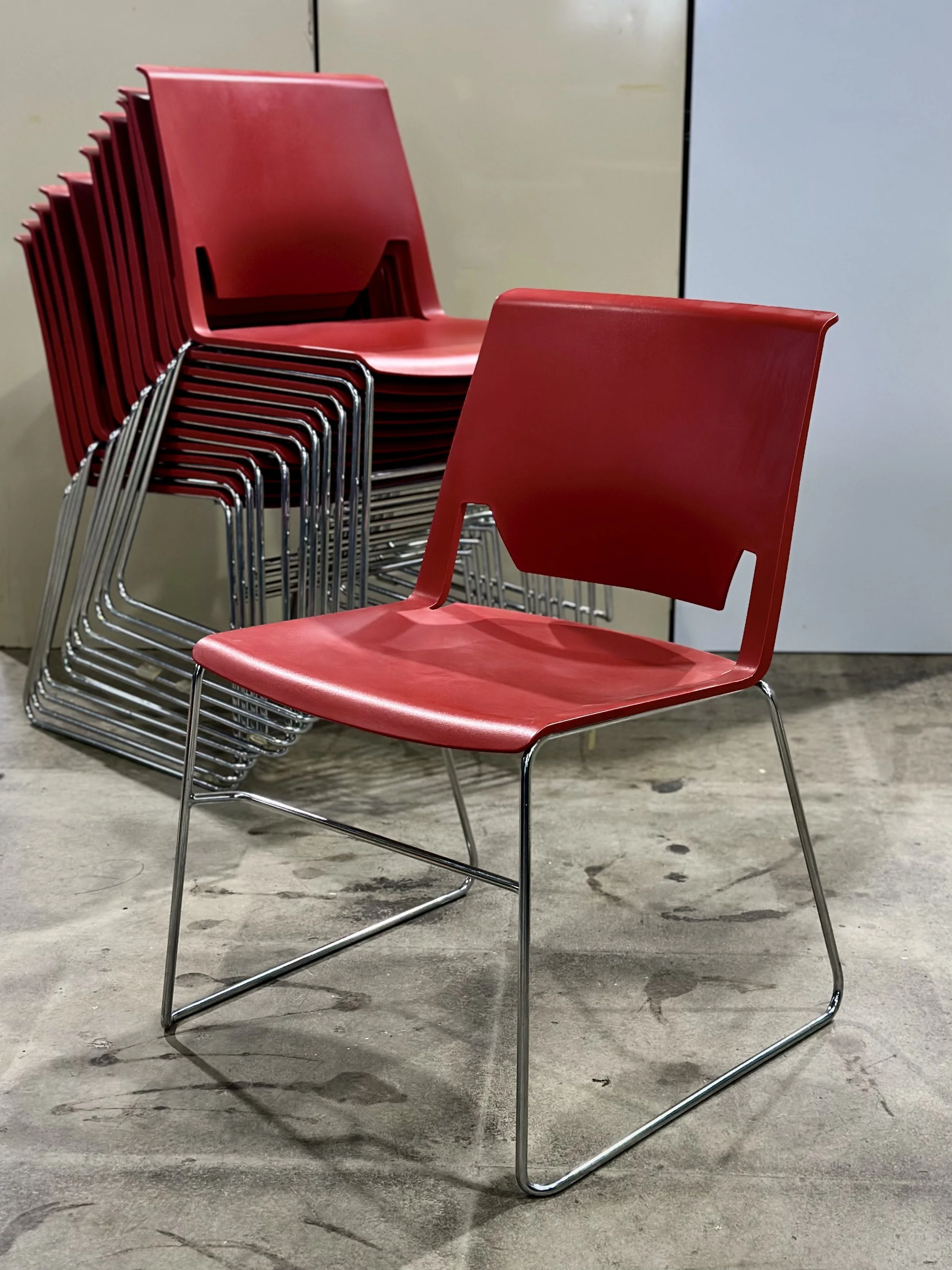 Haworth Very Stackable Meeting Chairs – Red