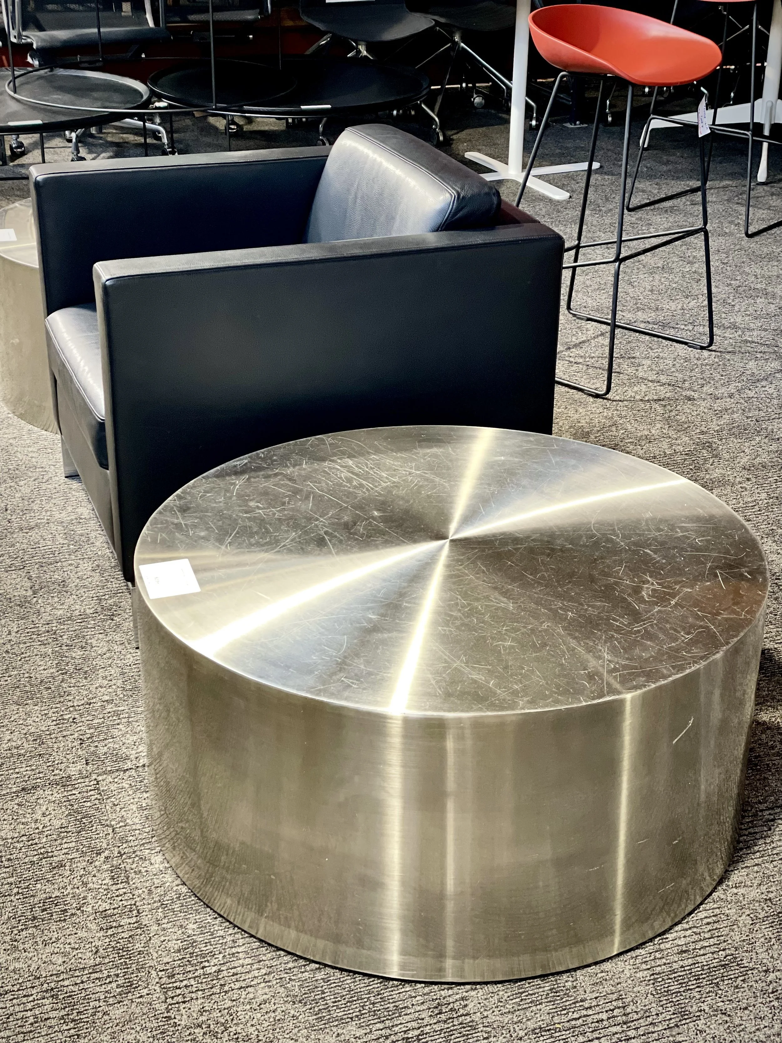 Stainless Steel Drum Coffee Table
