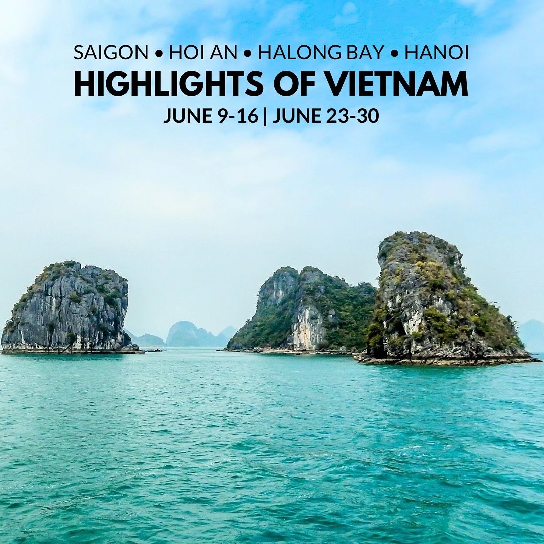 Our next trips to Vietnam are from June 9-16 and June 23-30. The trip covers the top cities of Vietnam: Ho Chi Minh City (aka Saigon), Hoi An (city of lights), and Hanoi (with Halong Bay).

Experience the top highlights like Cu Chi Tunnels, Ba Na Hil