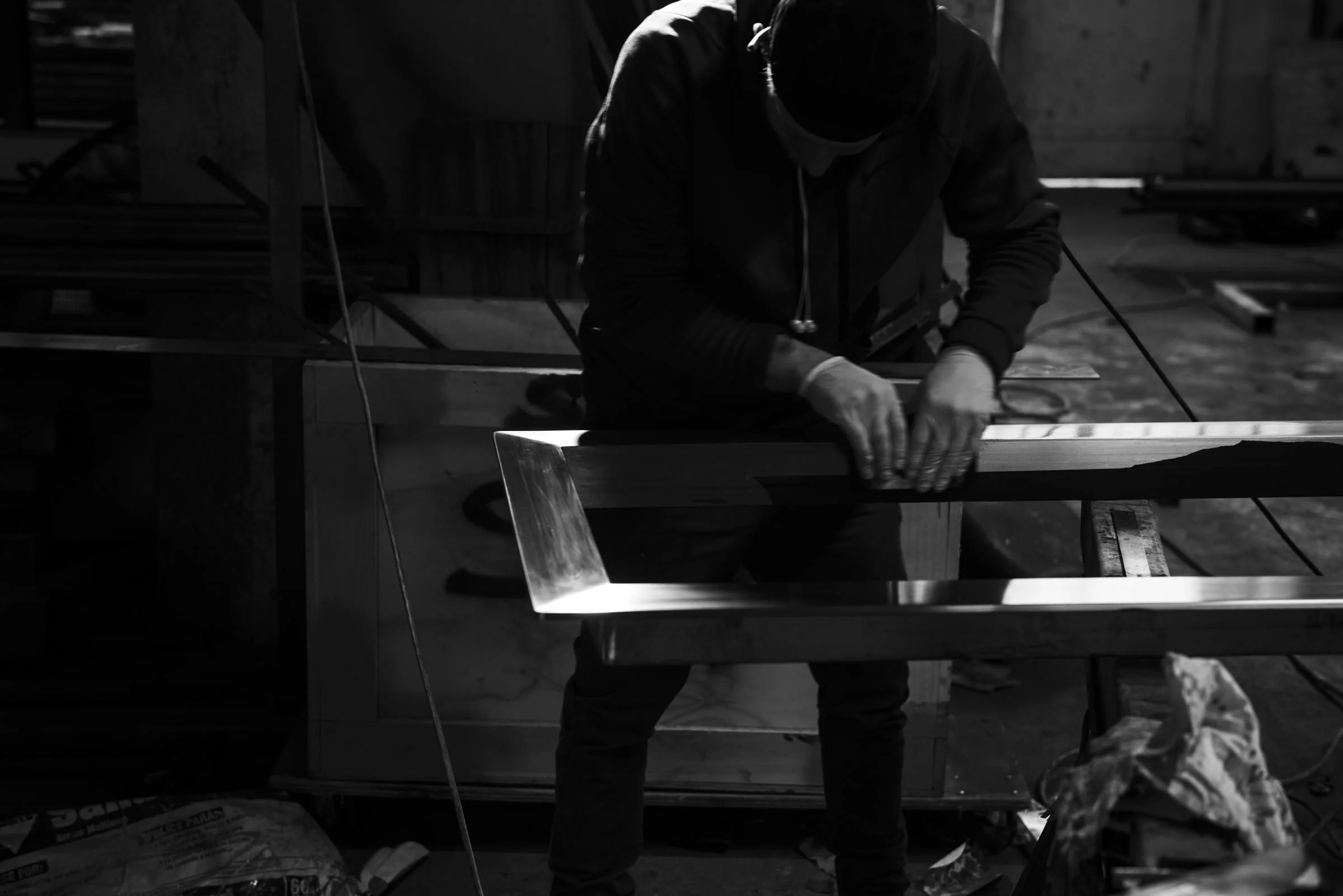 late night work in my studio at Industry City in Brooklyn, NY.