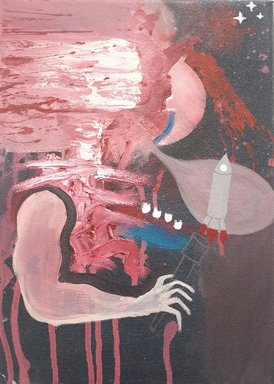 Air Force Space Corps(e) 2017 35x25cm Acryl and oil on canvas