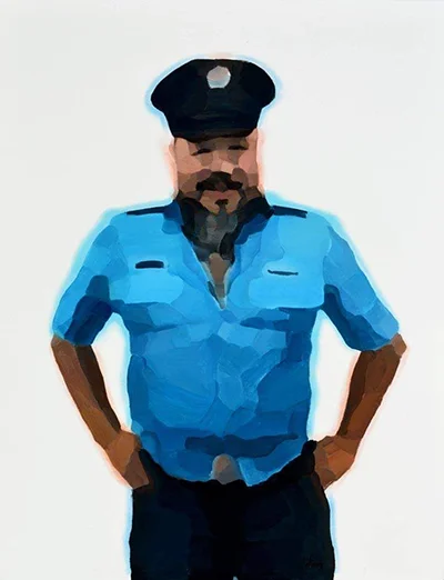 Policeman Ai Weiwei 116x89cm, oil on canvas