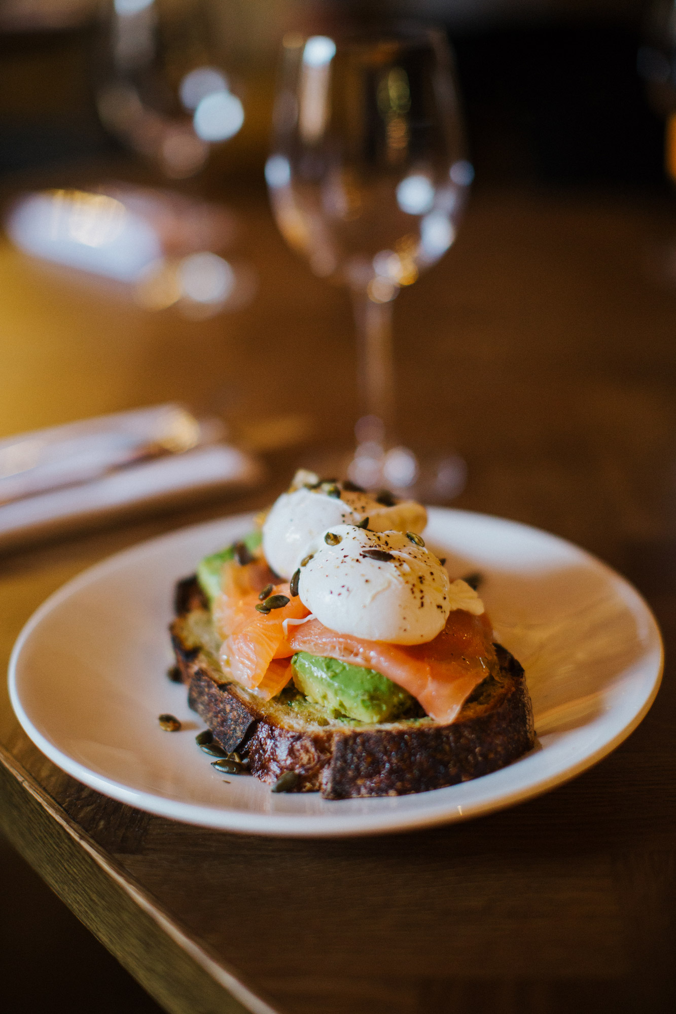 Poached Eggs with Avocado and Salmon from the brunch menu at The Globe pub and restaurant in Warwick.jpg