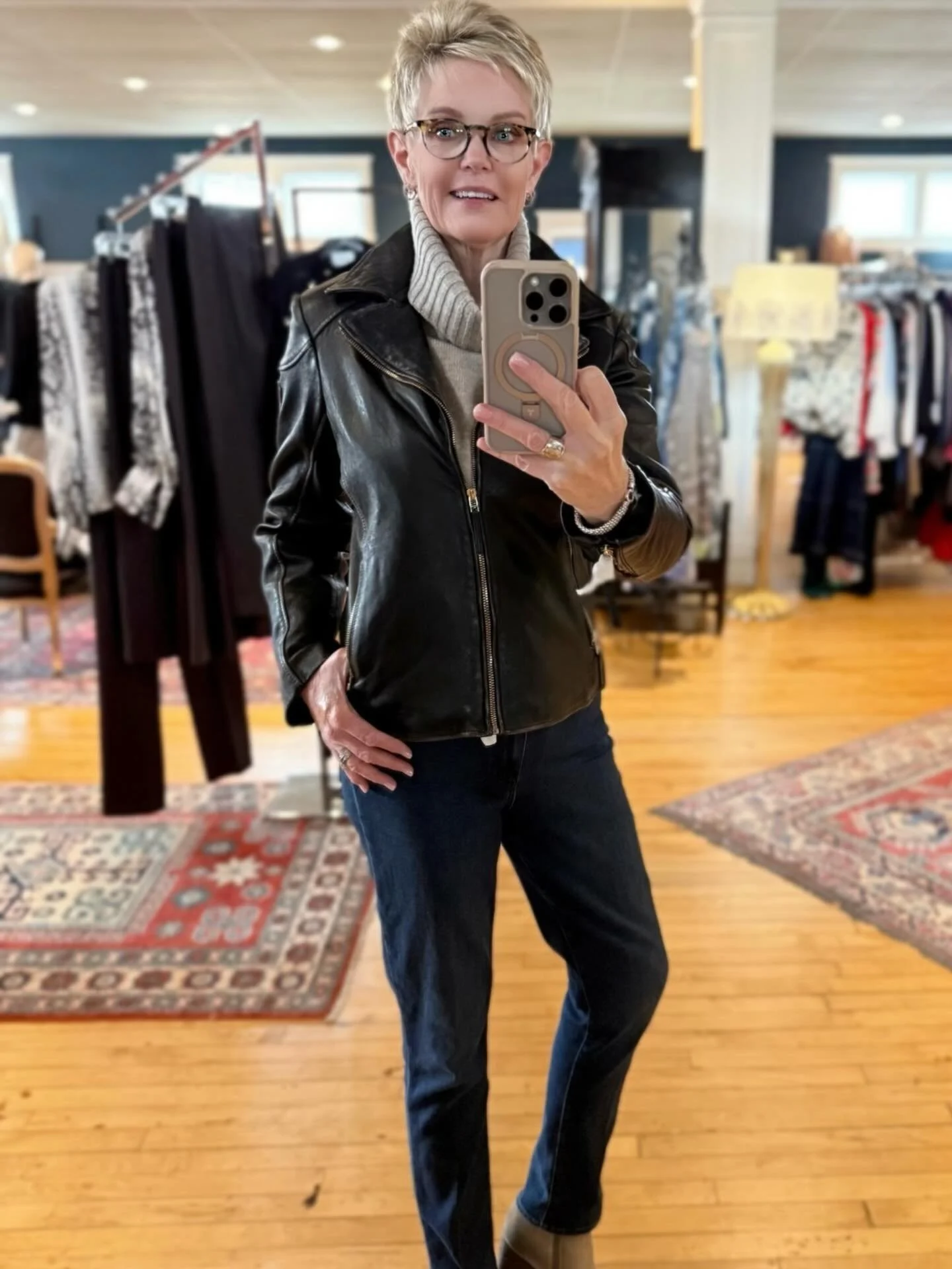Who doesn&rsquo;t love a great coat or jacket? Warning: leather jacket may lead to extreme coolness! 😎
.
.
#shopsimplyjhershey #shopsmall #boutiqueshopping