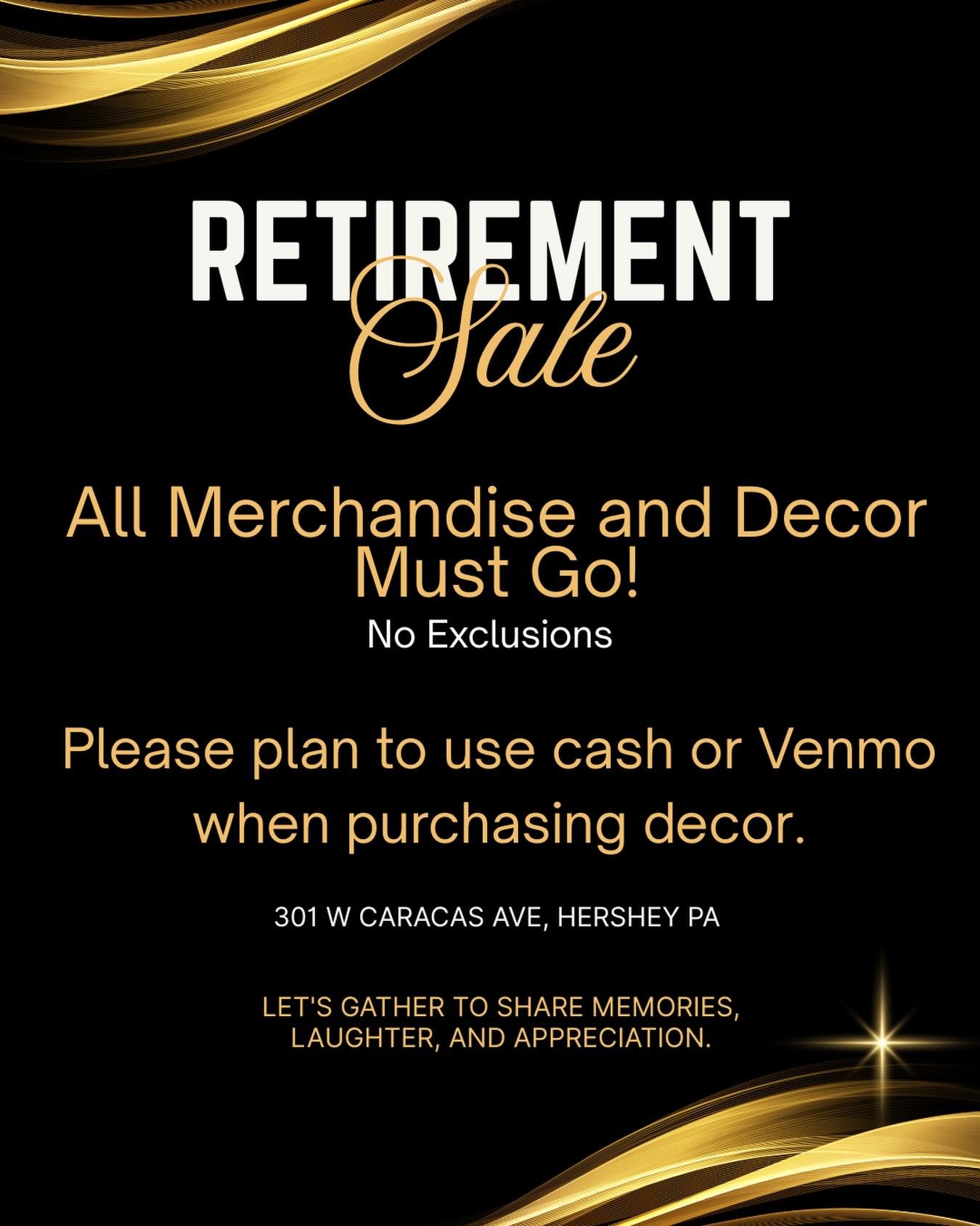 Our Retirement Sale is in full swing! Things are disappearing fast so shop now before it&rsquo;s too late! 
.
.
#shopsimplyjhershey #hersheypa