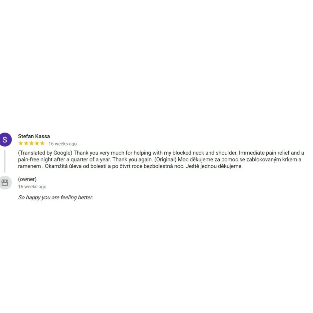 Latest testimonial from a 10 minute Bowen treatment I delivered whilst on holiday in Czech. So glad she felt better.
#bowentherapy #painreliefnaturally
