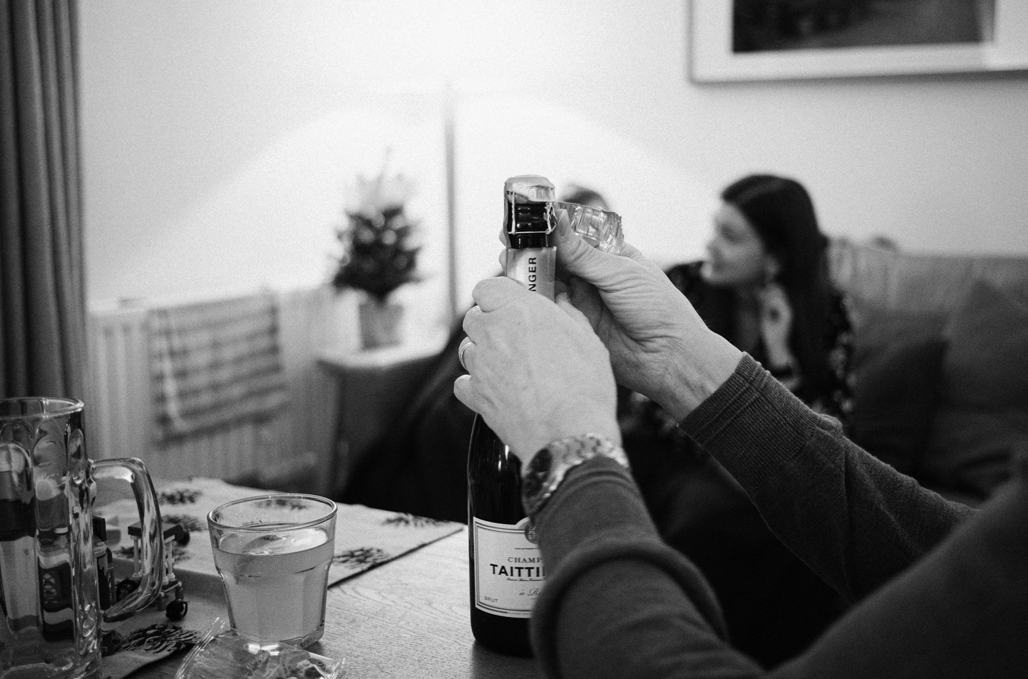  Time to open the bubbly. So you probably need to know Mick is a big kid, he very much likes to shake up the Champagne while opening it. 