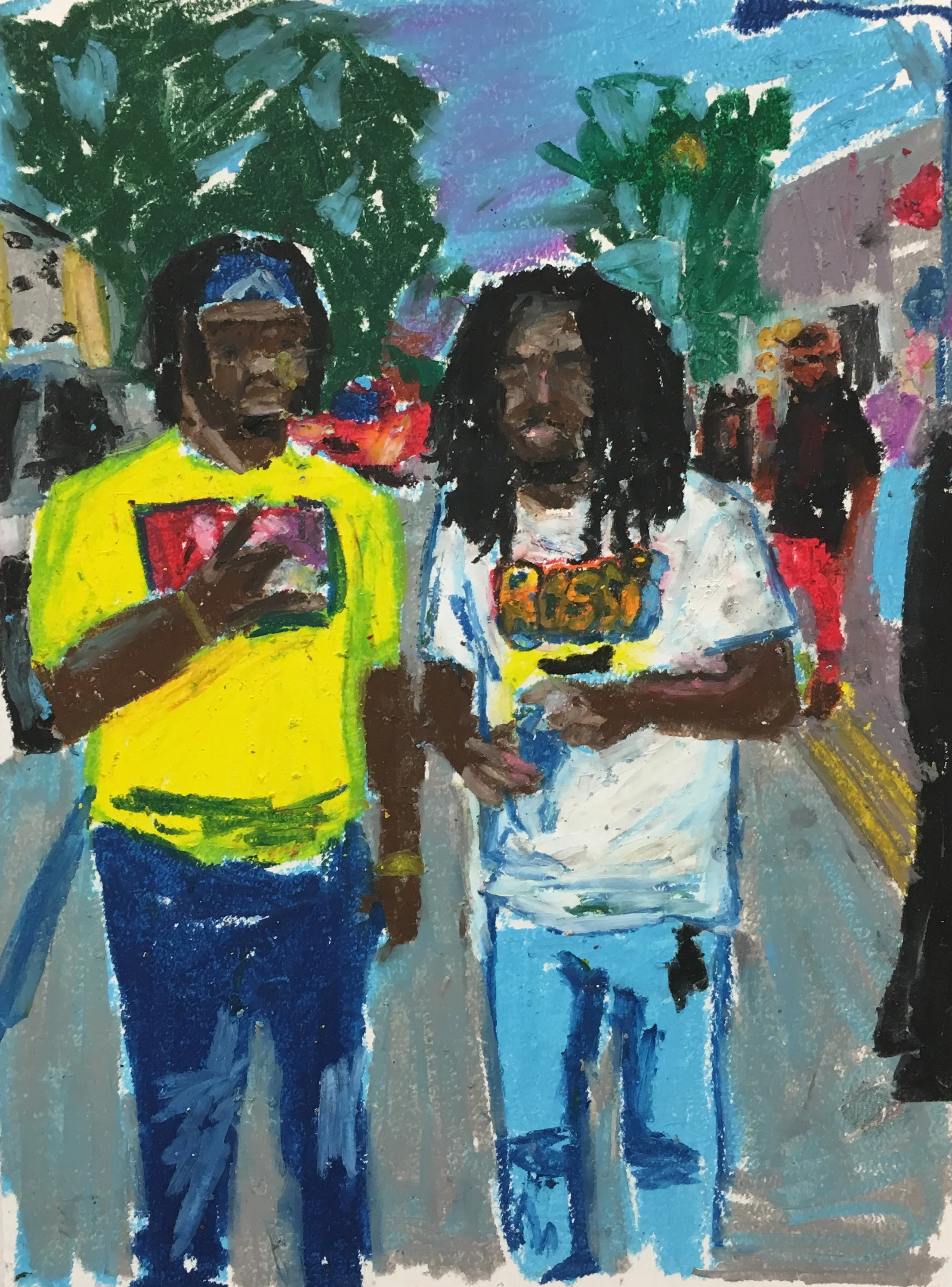 "Rossi 4" 8.5 x 11 Oil pastel on paper 