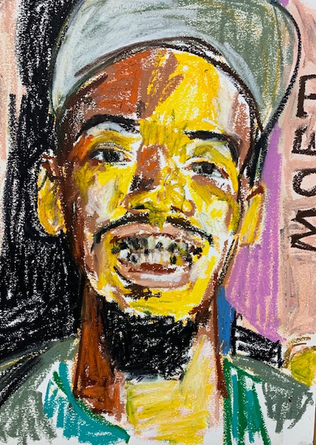 “Moet” Oil pastel on paper
