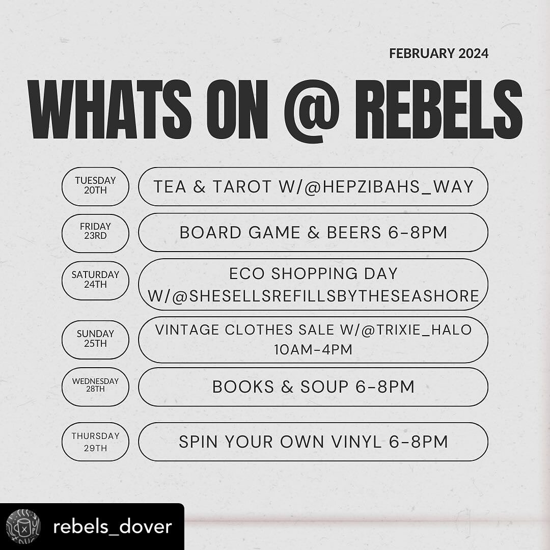 Posted @withregram &bull; @rebels_dover February @ Rebels! 
Some exciting days coming up✨🥳 

#rebels #dover #seafront #coffeeshop #kent