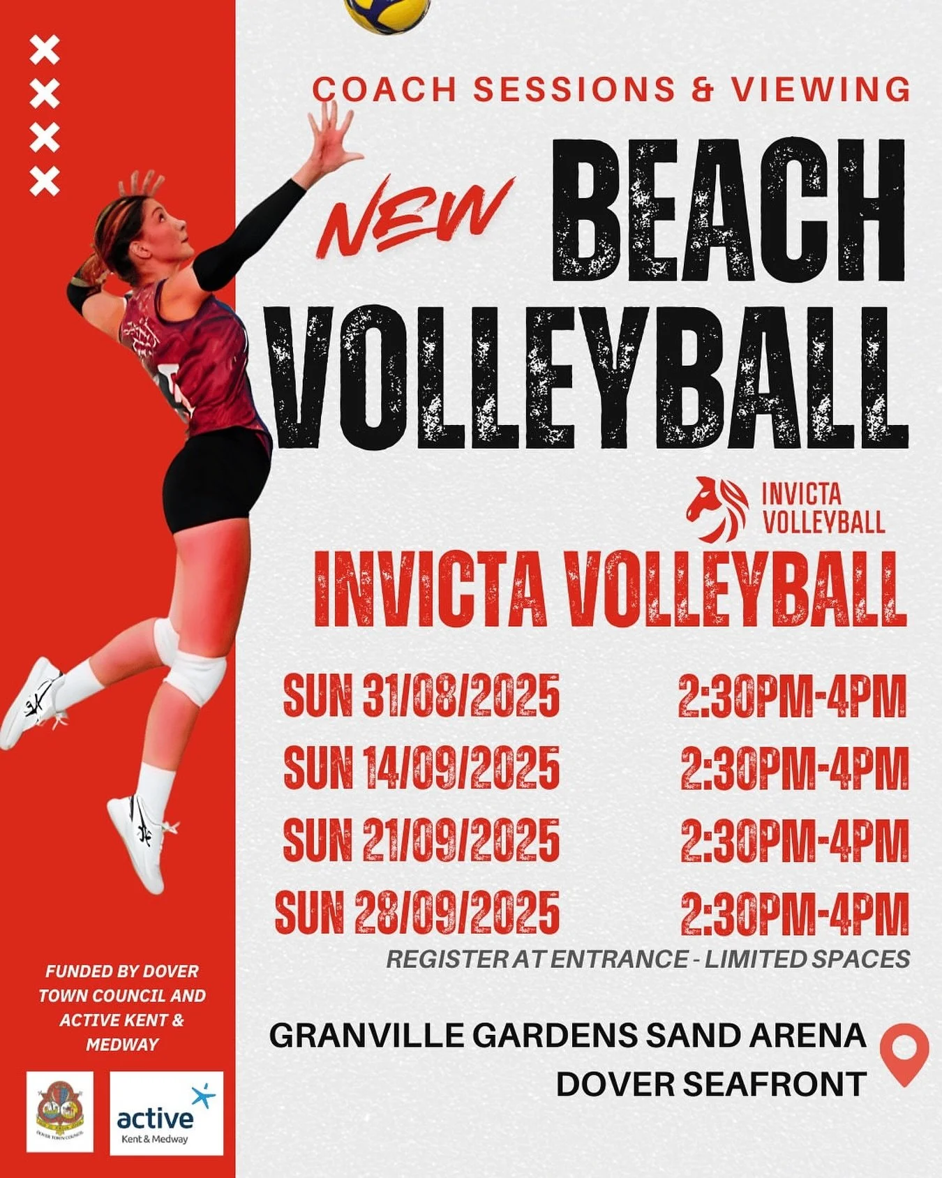 Posted @withregram &bull; @dovertowncouncil Beach Volleyball - Facilitated Coaching Sessions and viewing available at Granville Gardens Sand Arena.

Come and see @invicta_volley in action this over this programme at the Granville Gardens Sand Arena, 