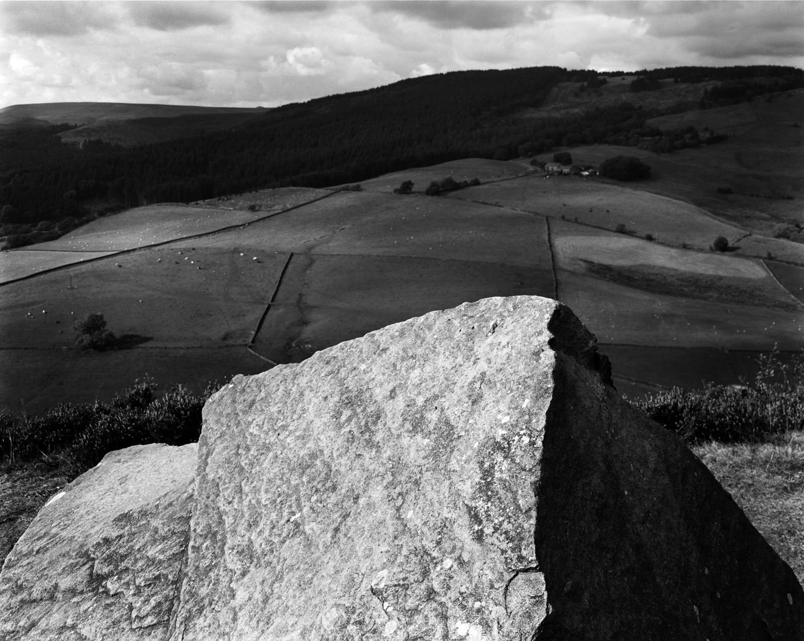 Image from Shaped by Stone. A view over Teggs Nose country park, countryside outside Macclesfield. Photograph by Mario Popham