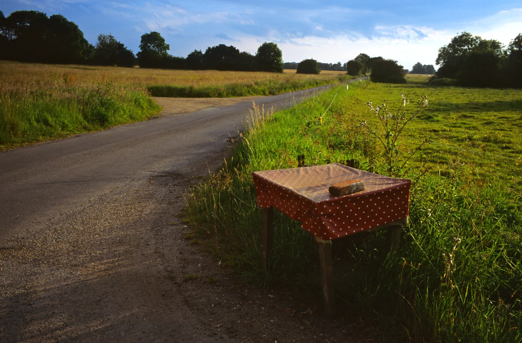Table and Road, Mellis Common, Suffolk, 2014; 28.5 x 42 inches, Edn. of 3; 22 x 32 inches, Edn. of 5