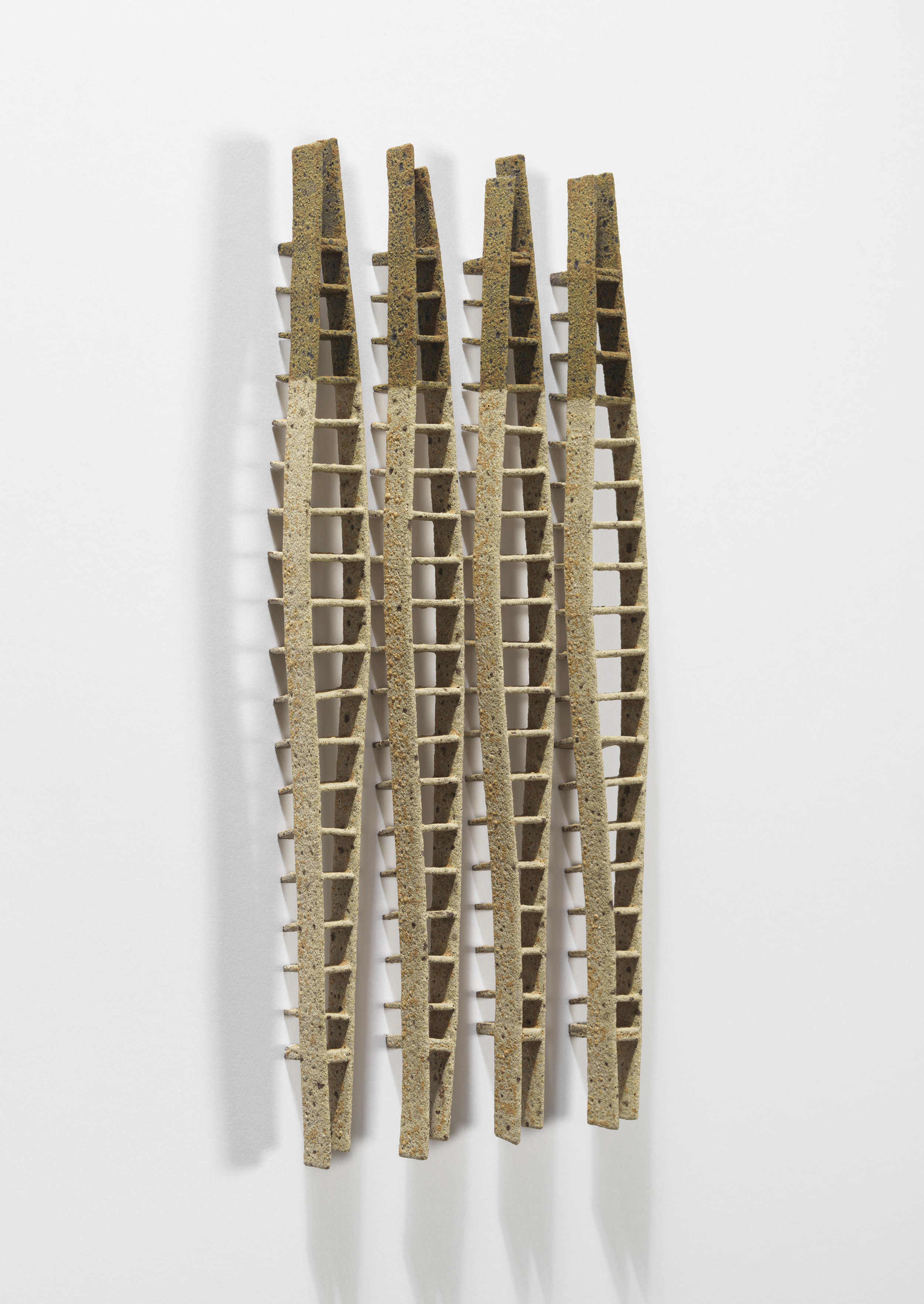 Annie Turner’s ceramic sculptures relate to her life-time’s experience living close to the River Deben in Suffolk. Her work reflects on the technology of the river, and the kinds of artefacts created to maintain it, to retain its banks, control its flow and harvest its bounty.
