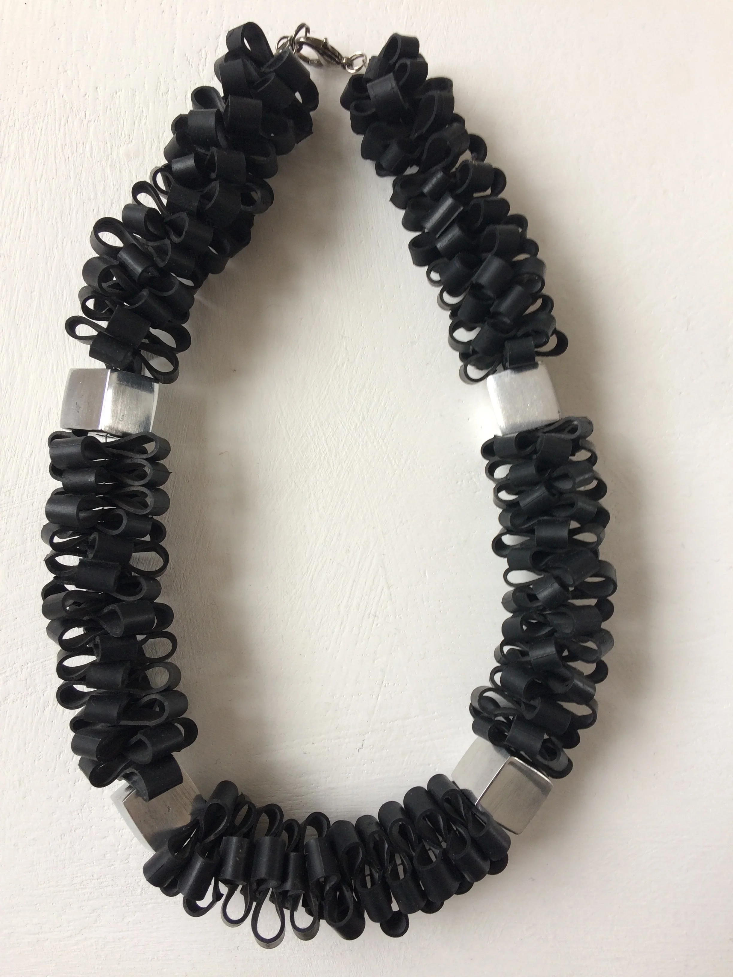 Linda McFarlane necklace in rubber and aluminium