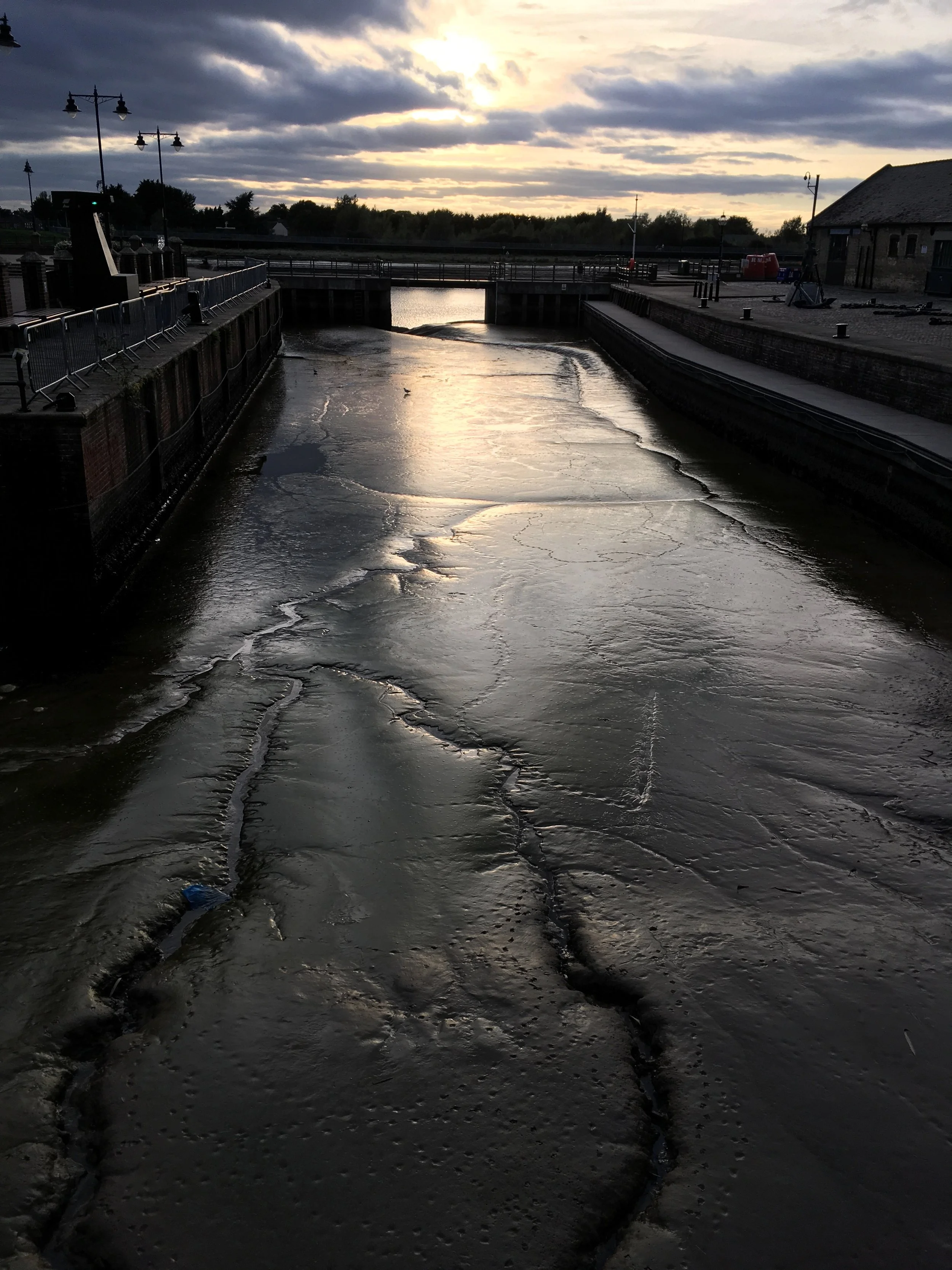 The Purfleet River, outside the gallery, at low tide