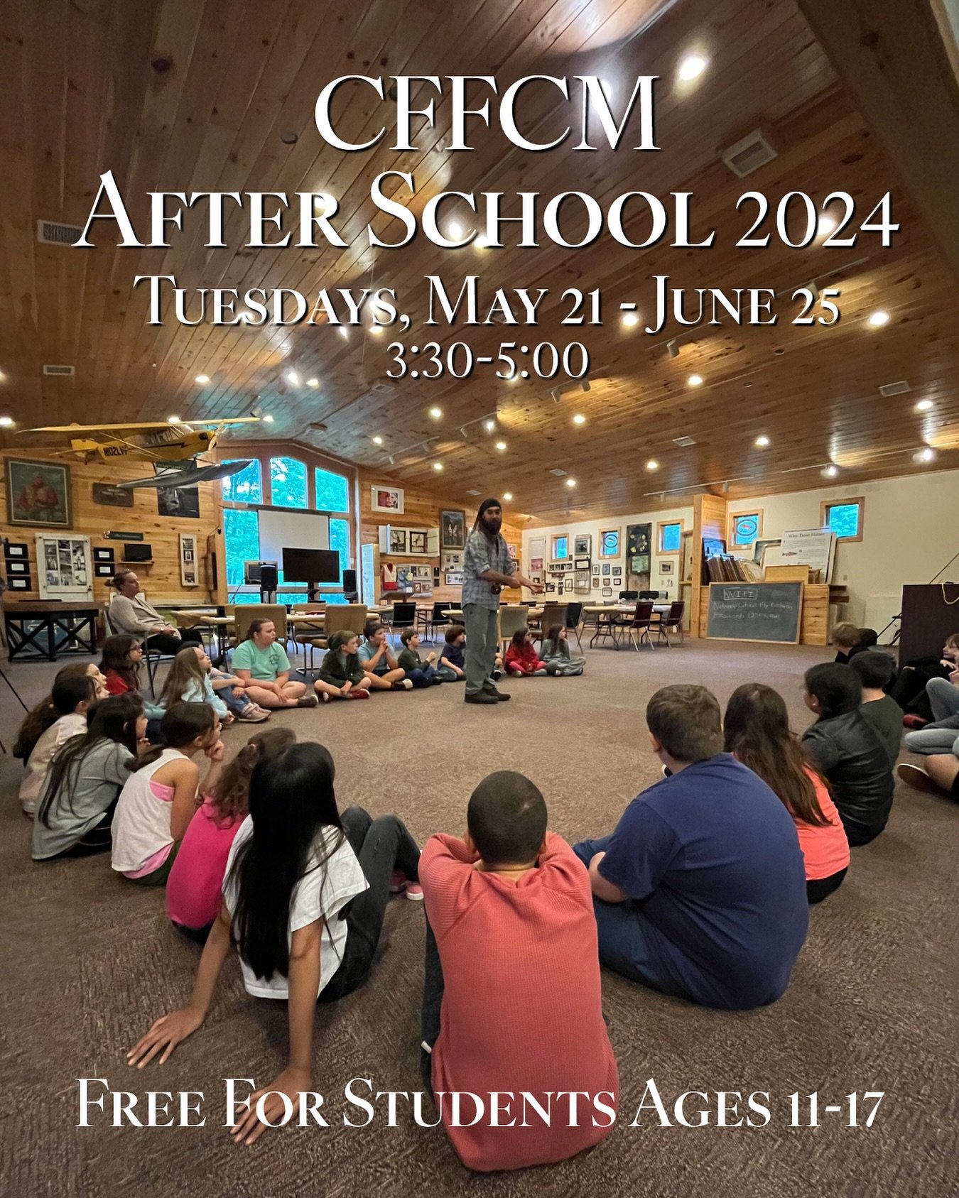 The 2024 After School Program at the Catskill Fly Fishing Center &amp; Museum
FREE for students ages 11-17
Fly Fishing &amp; Streamside Science 

6 sessions | TUESDAYS, May 21 - June 25, 2024 | 3:30-5:00pm

If you love the environment and want to lea