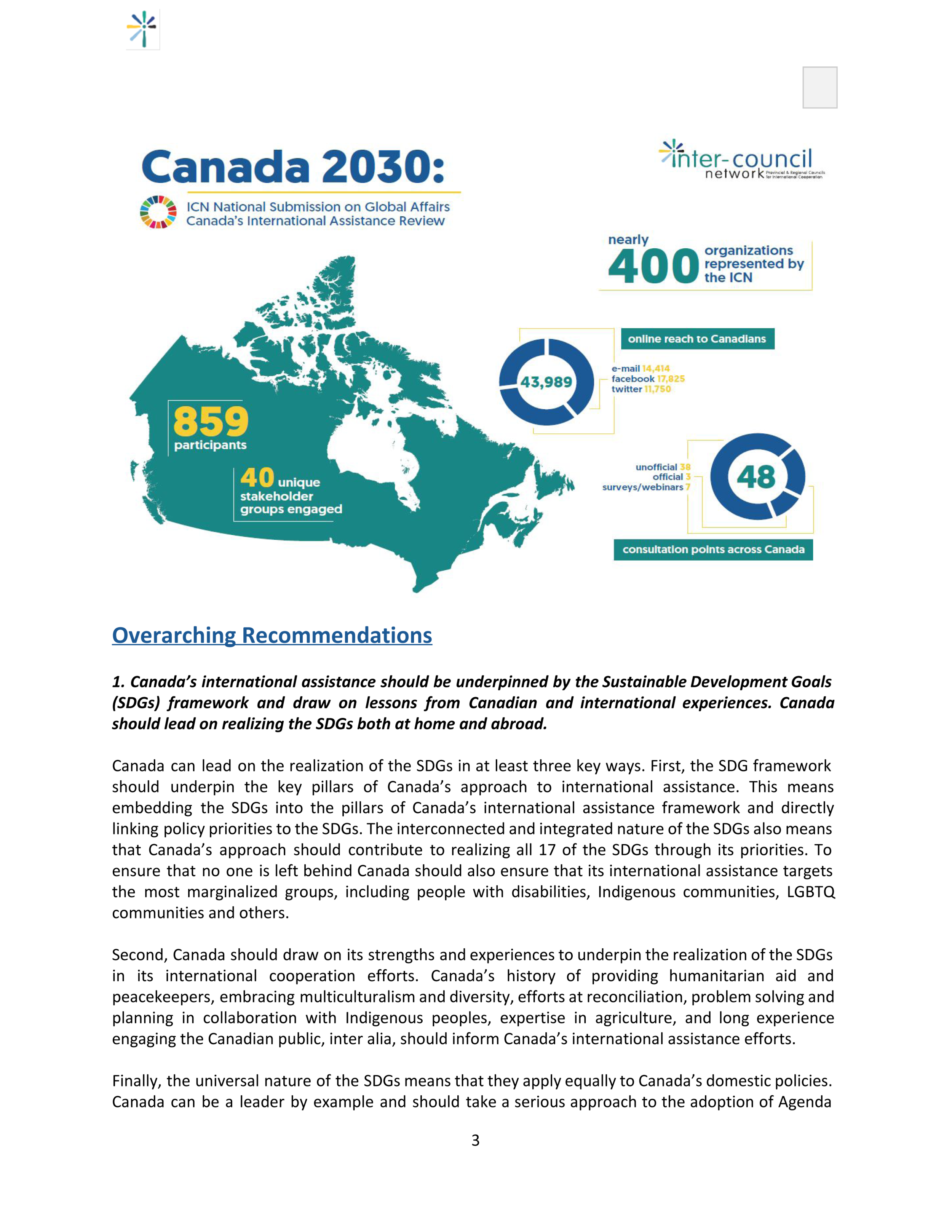 Canada 2030: ICN National Submission on Global Affairs Canada’s International Assistance Review (IAR)