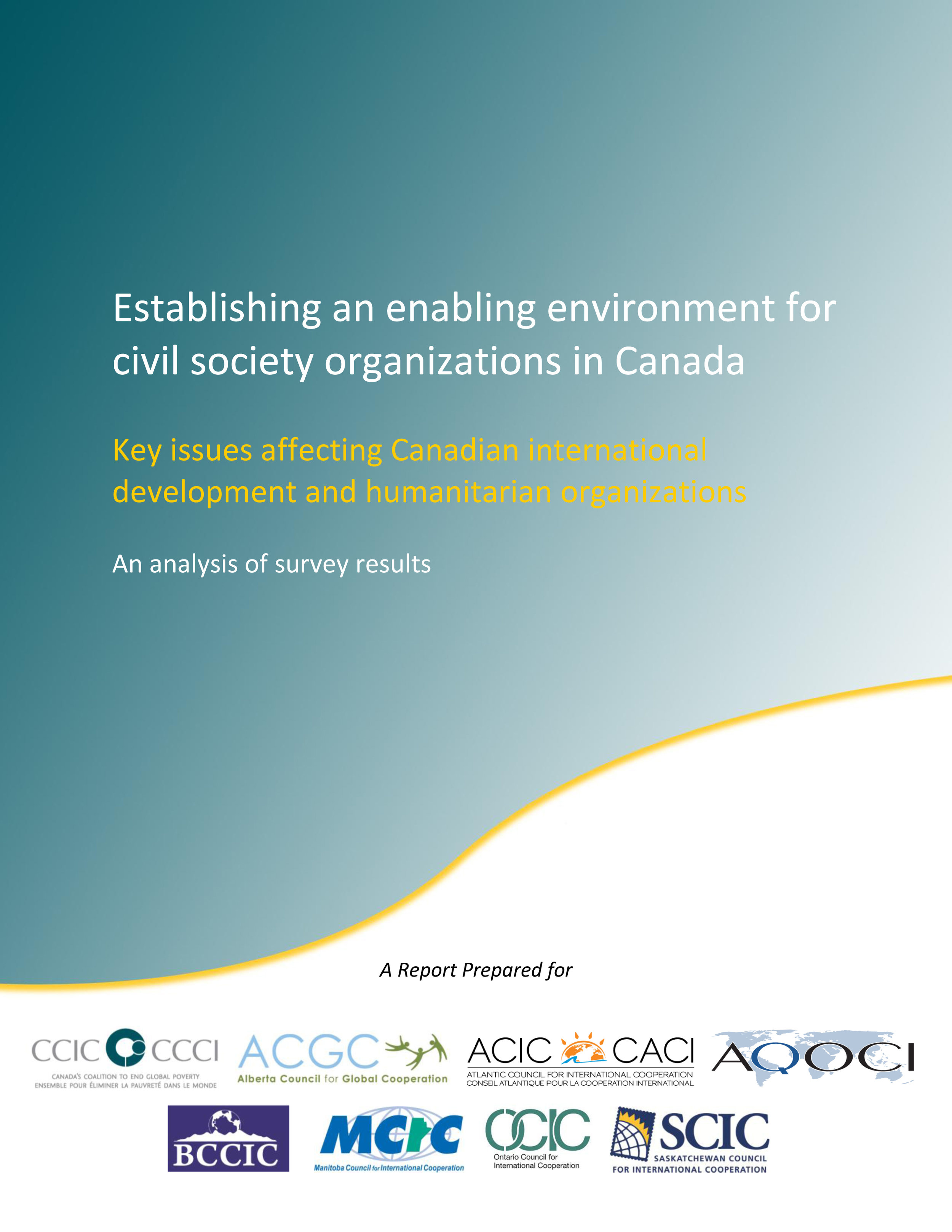 Establishing an enabling environment for civil society organizations in Canada