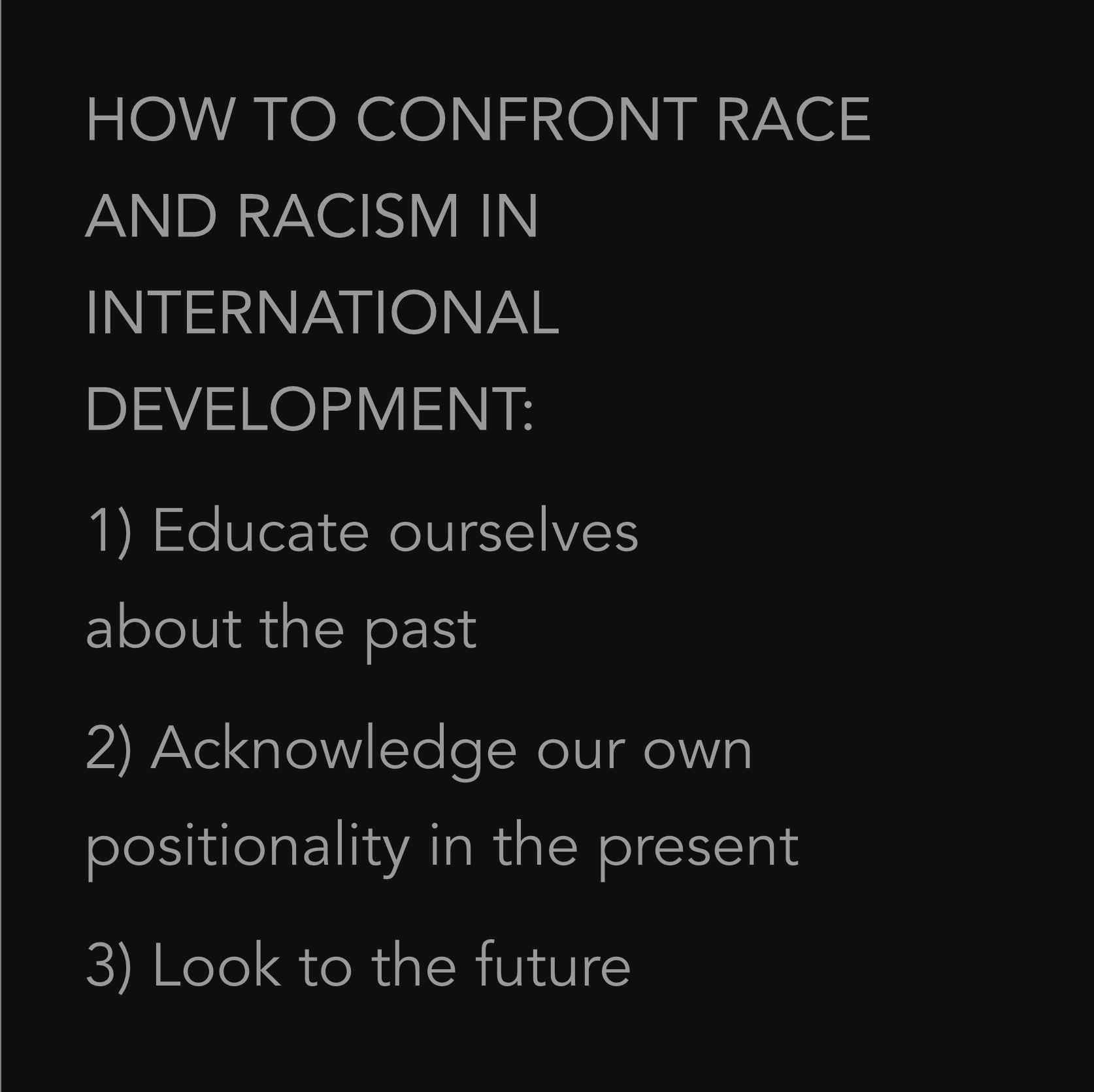 January 19 | How to confront race and racism in international development